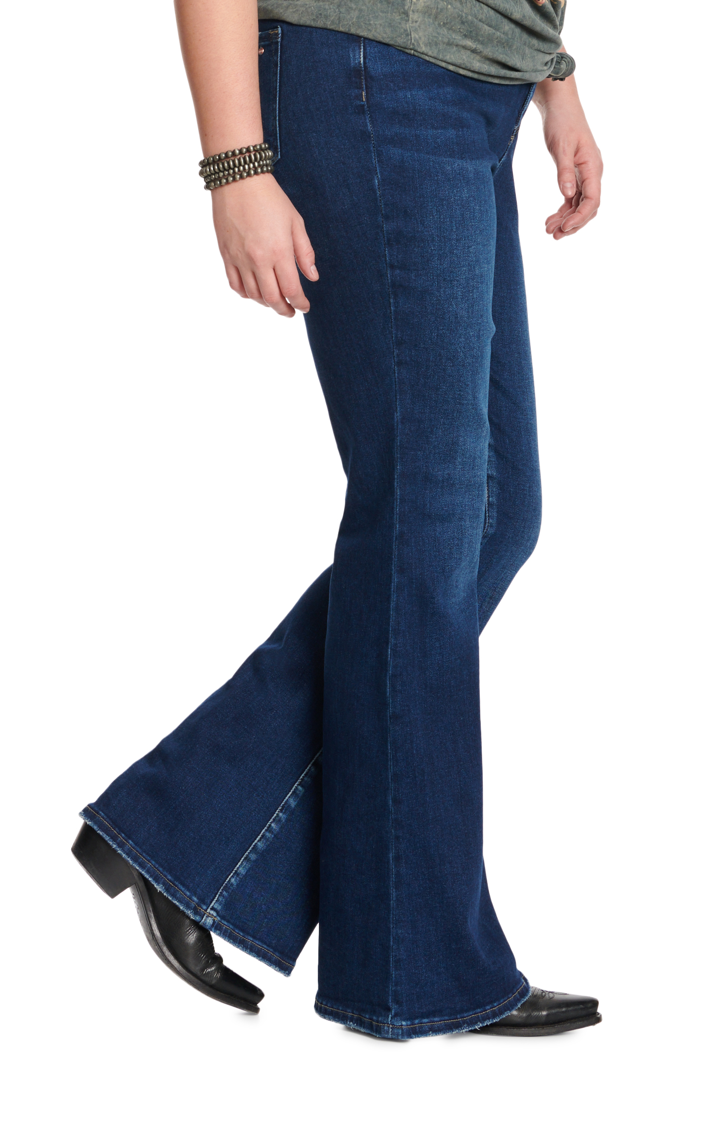 Mica Women's Dark Wash High Rise Flare Leg Jeans - Plus Sizes - Image 1