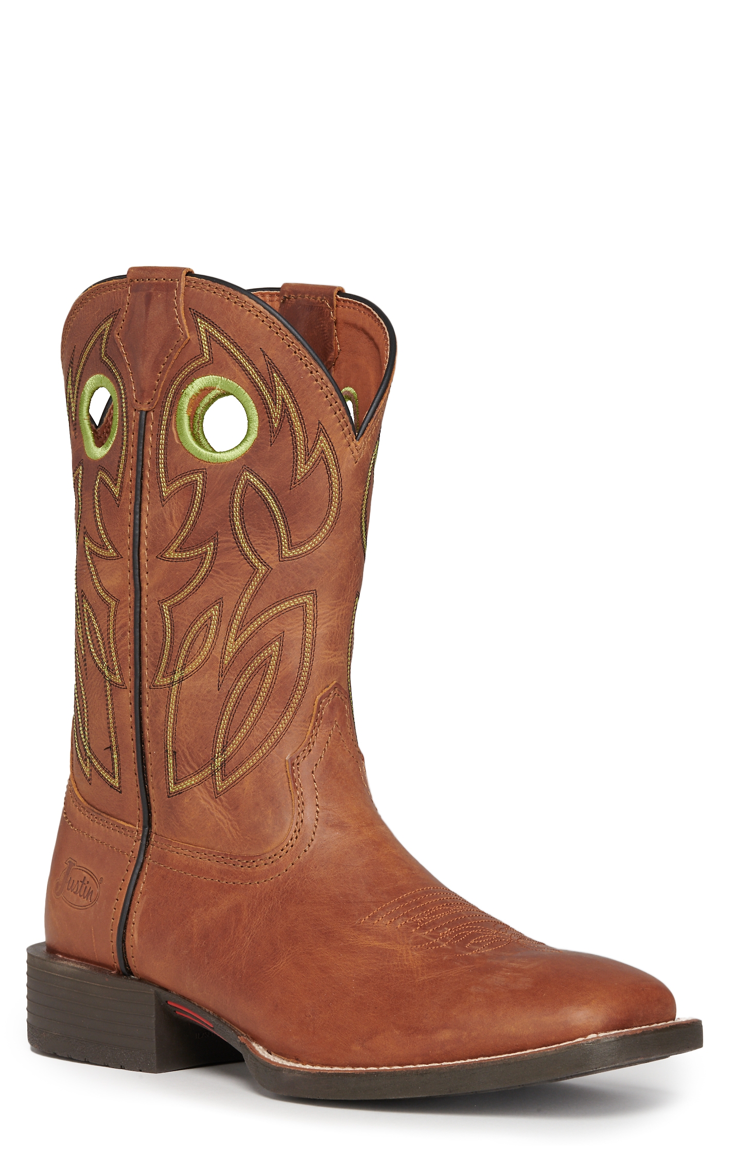 Justin Men's Bowline Hazel Tan Square Toe Cowboy Boots - Image 1