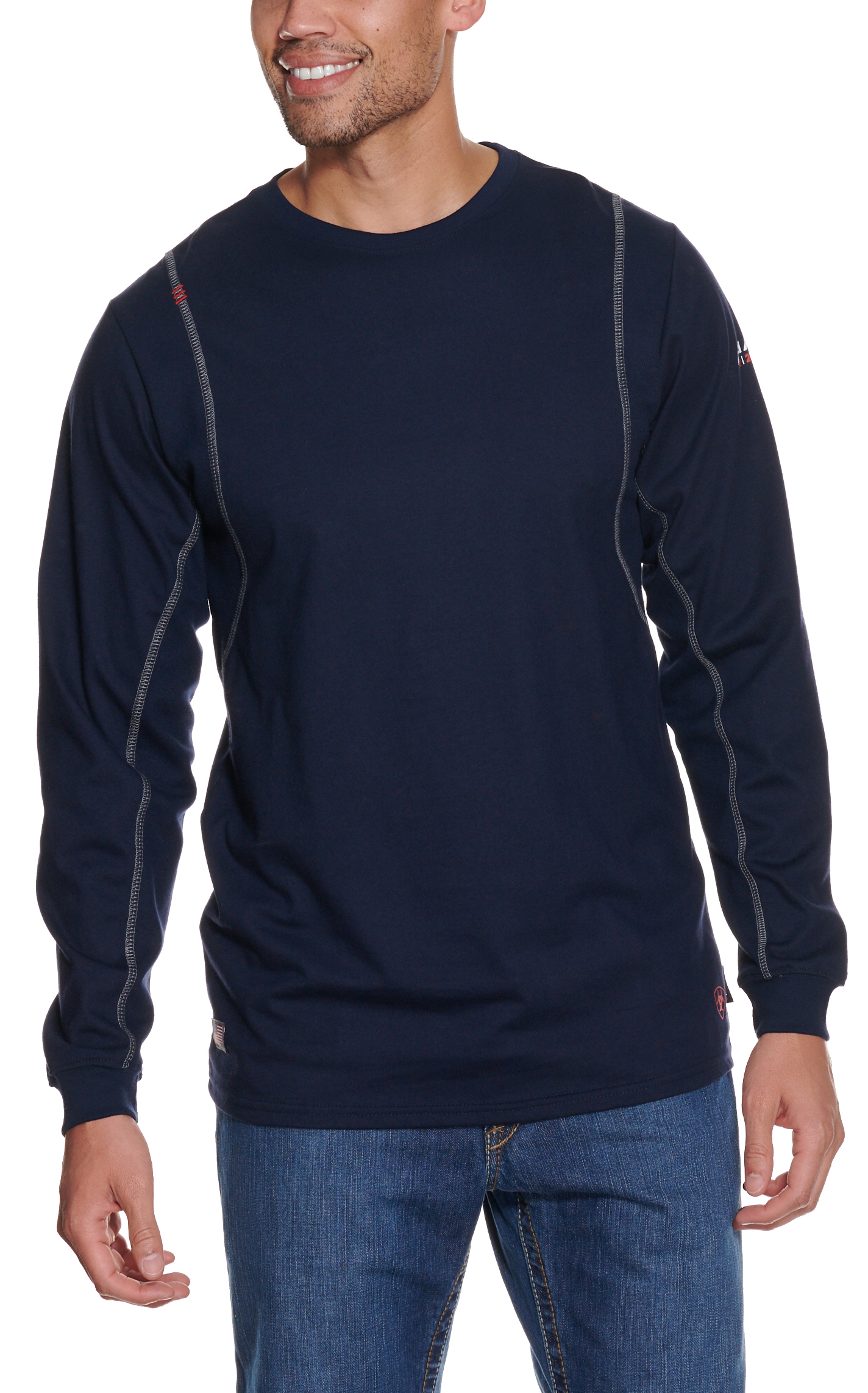 Ariat Men's Navy VentTEK CAT 2 Long Sleeve FR Work Shirt - Big & Tall - Image 1