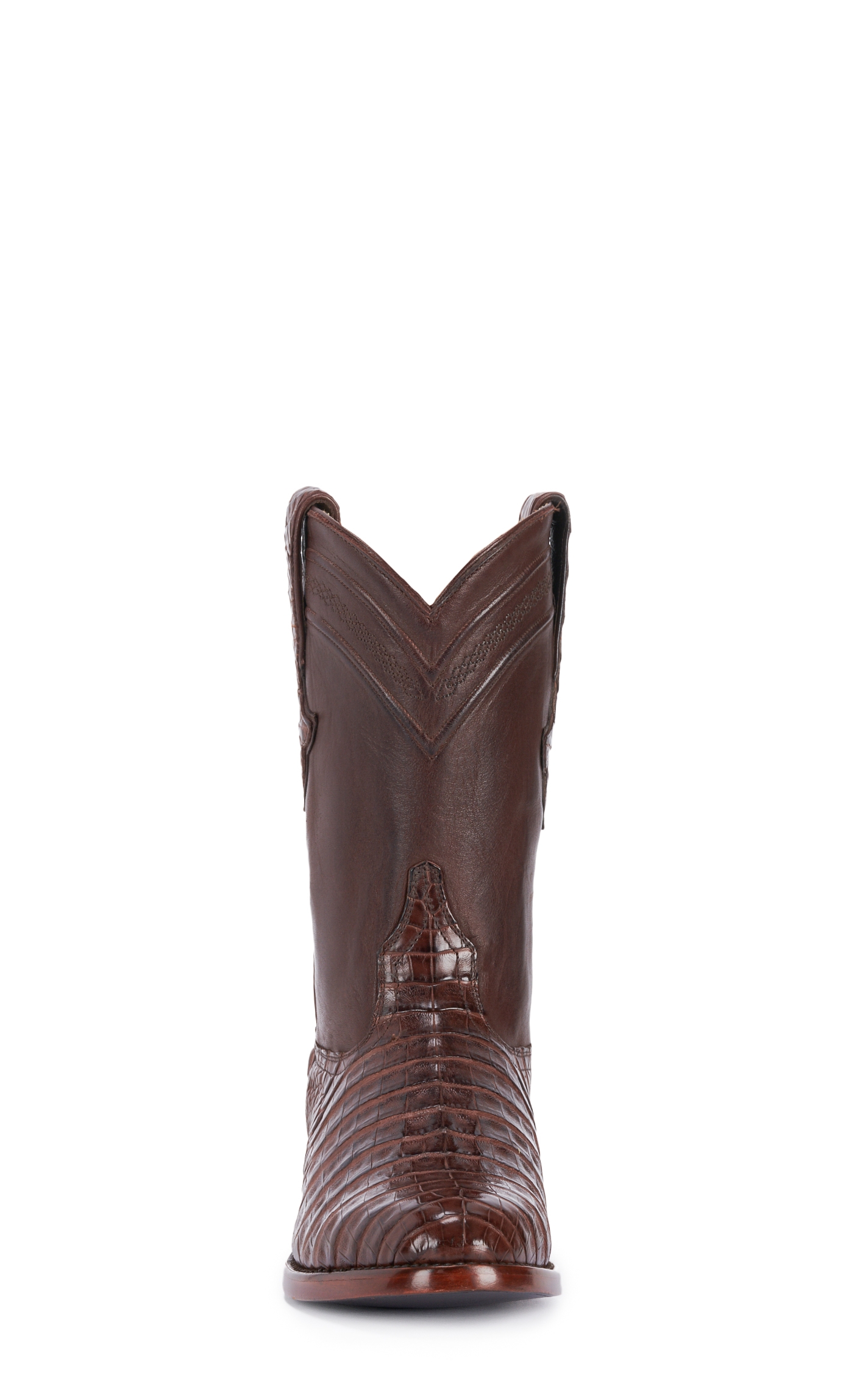 JRC & Sons Men's Shaw Caiman Belly Round Toe Exotic Roper Boot in Cigar - Image 1