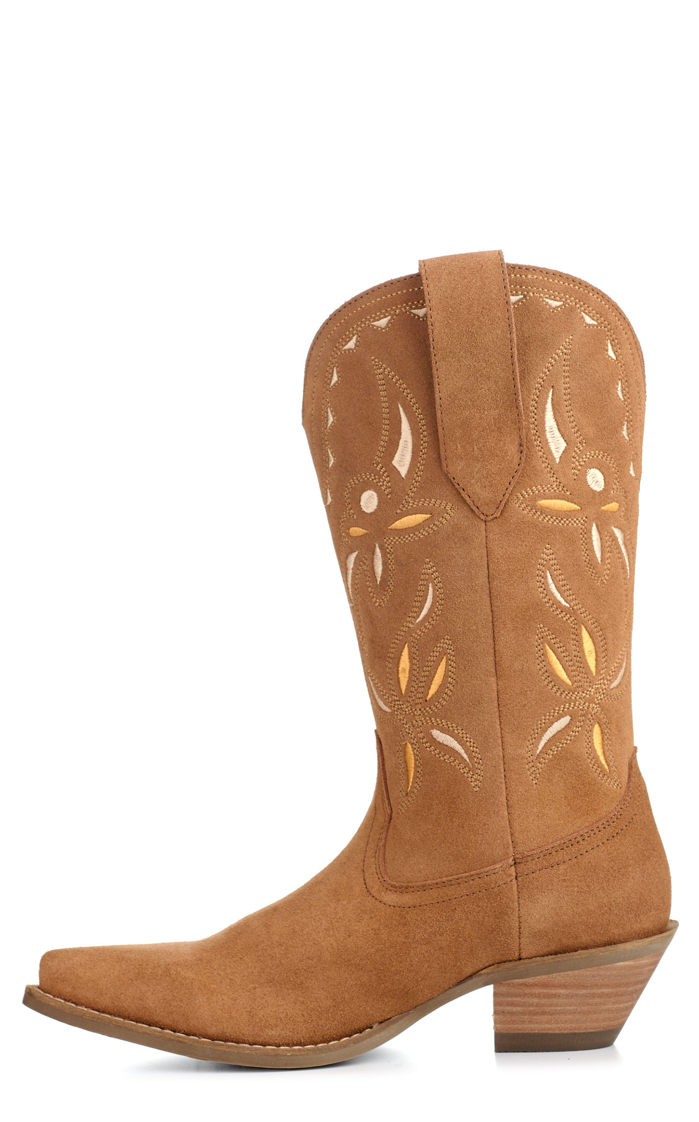 Dingo Women's Cabana Camel Suede Snip Toe Cowboy Boots - Image 1