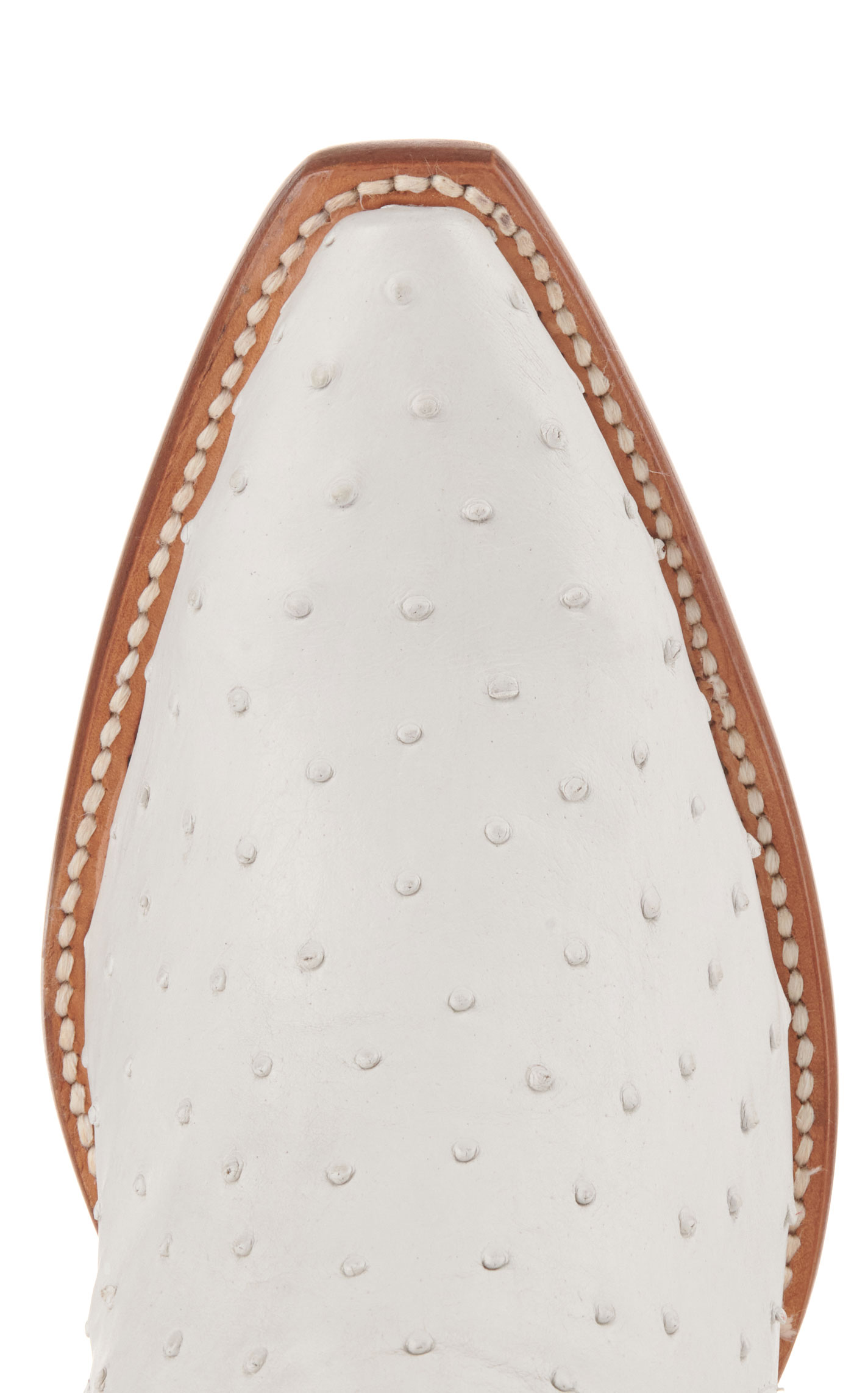 Cavender’s Women’s Full Quill Ostrich White Exotic Snip Toe Cowboy Boots  - Image 1