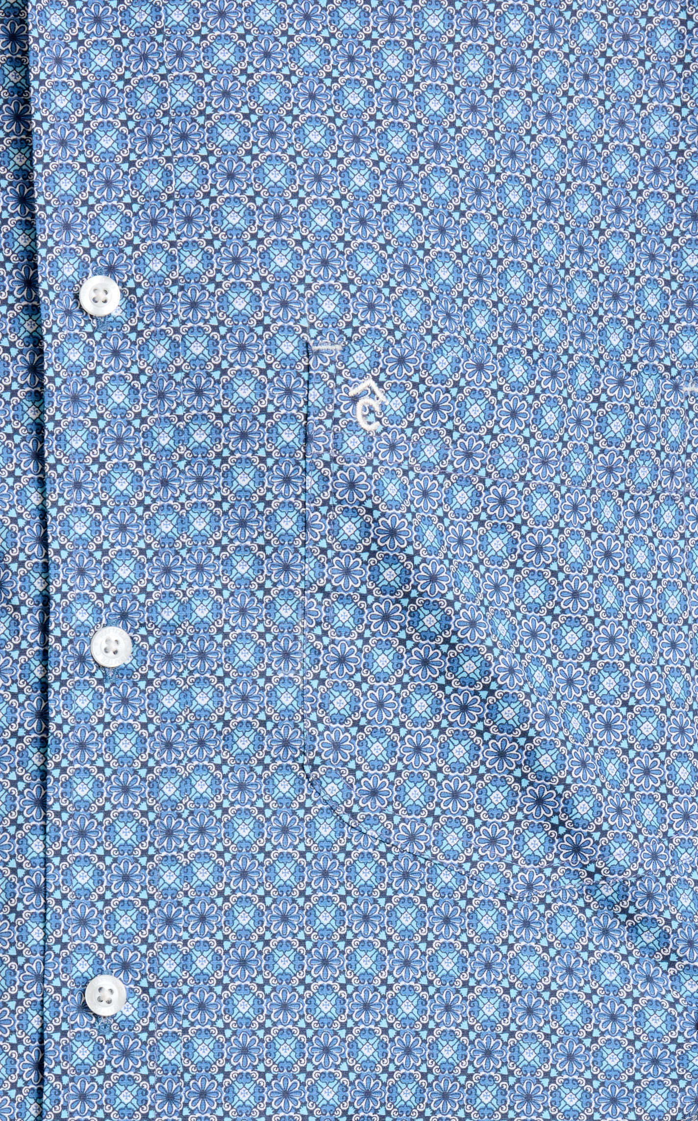 Rafter C Men's ProFlex45 Blue Medallion Print Western Shirt - Image 1