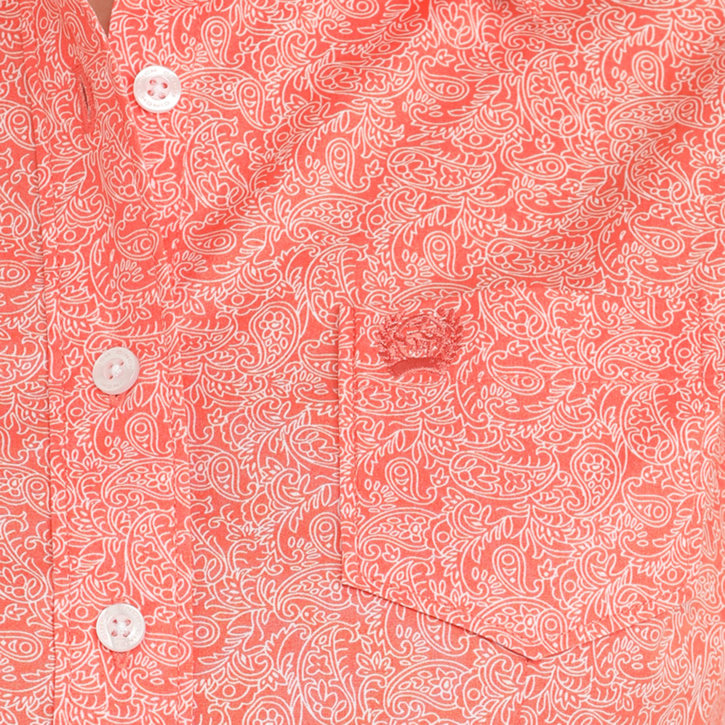 Cinch Women's Coral & White Paisley Western Shirt - Image 2