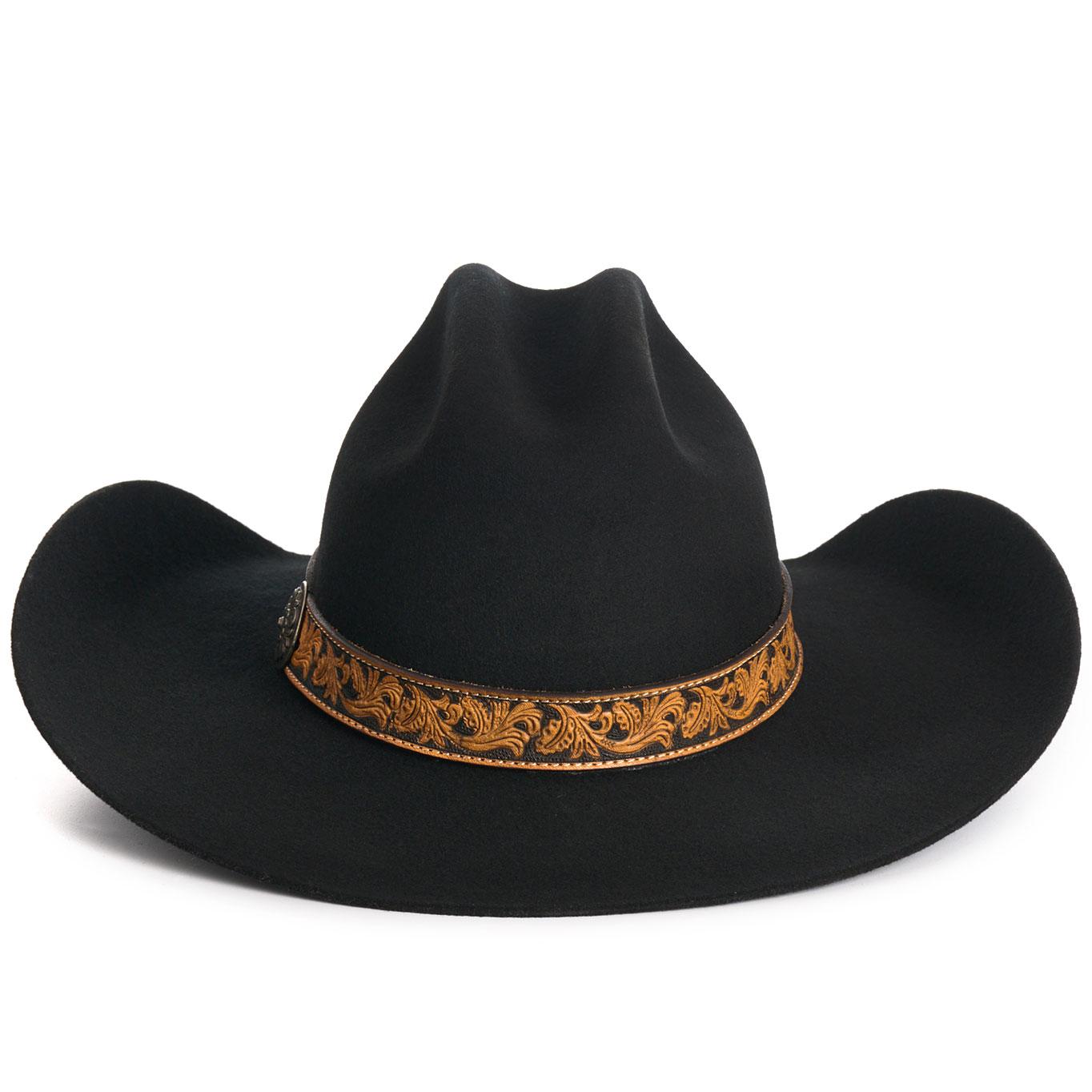 Rockin C Women's Black Wool & Tooled Leather Cowboy Hat - Image 4