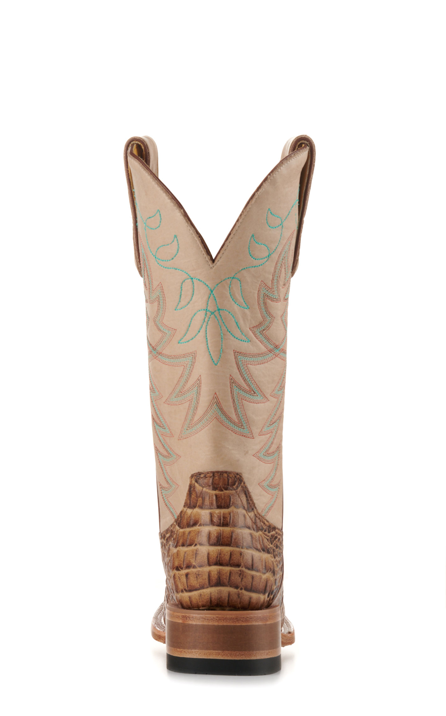 Cavender’s Women’s Endurance Beige and Sand Croc Print Wide Square Toe Cowboy Boots  - Image 1