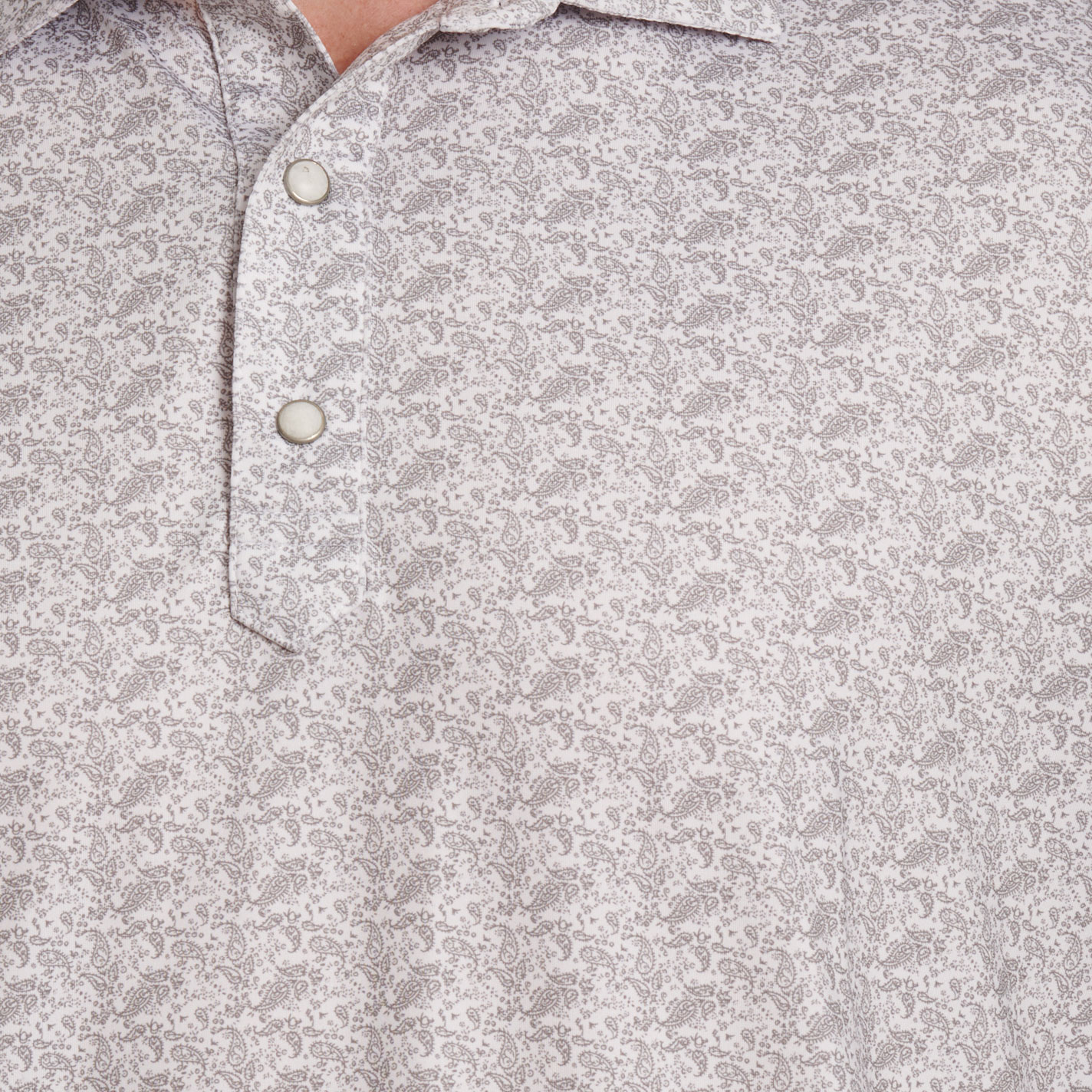 Rafter C Men's Pale Gray Paisley Polo Shirt - Image 1