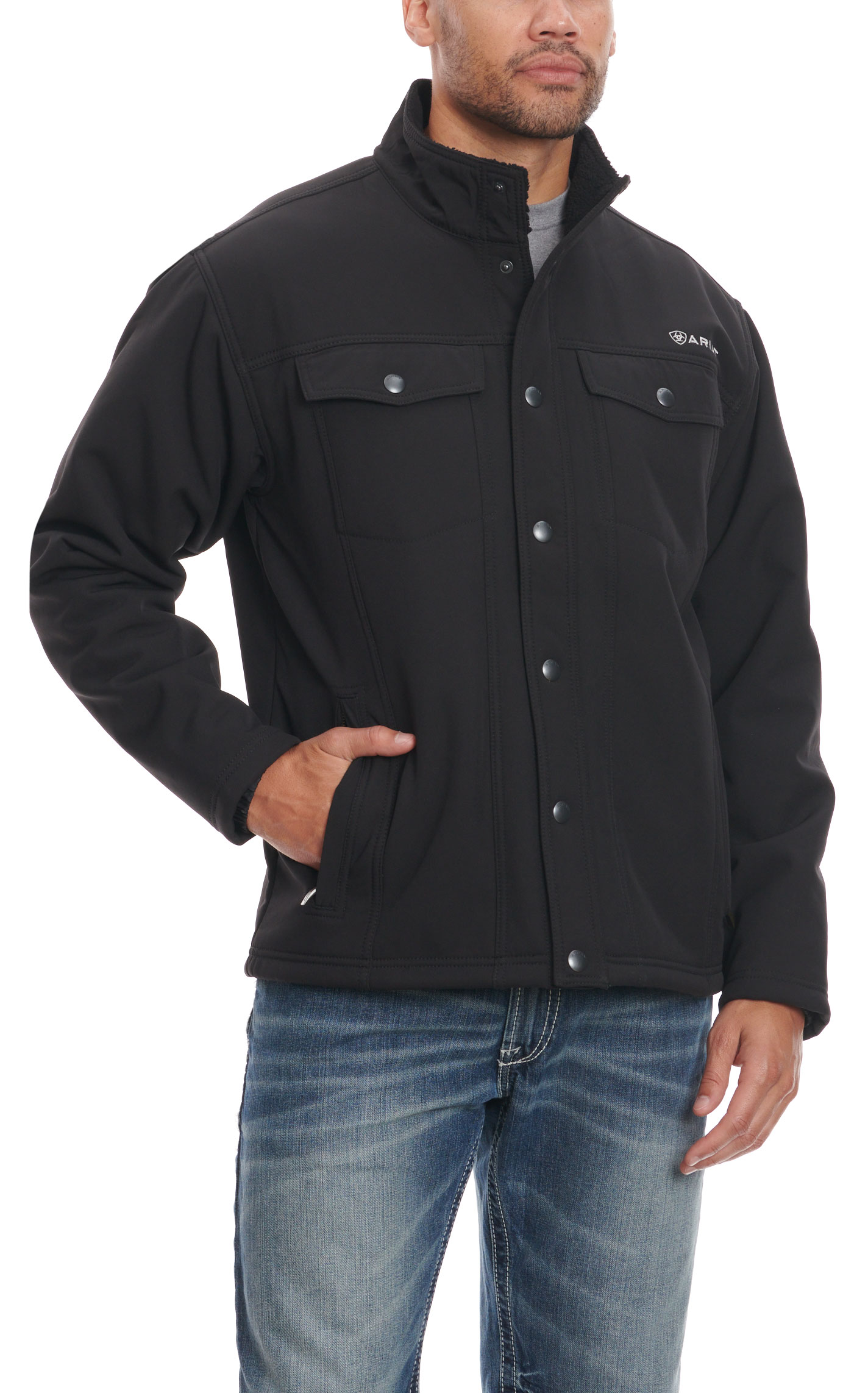 Ariat Men's Vernon Black Sherpa Lined Jacket - Image 3