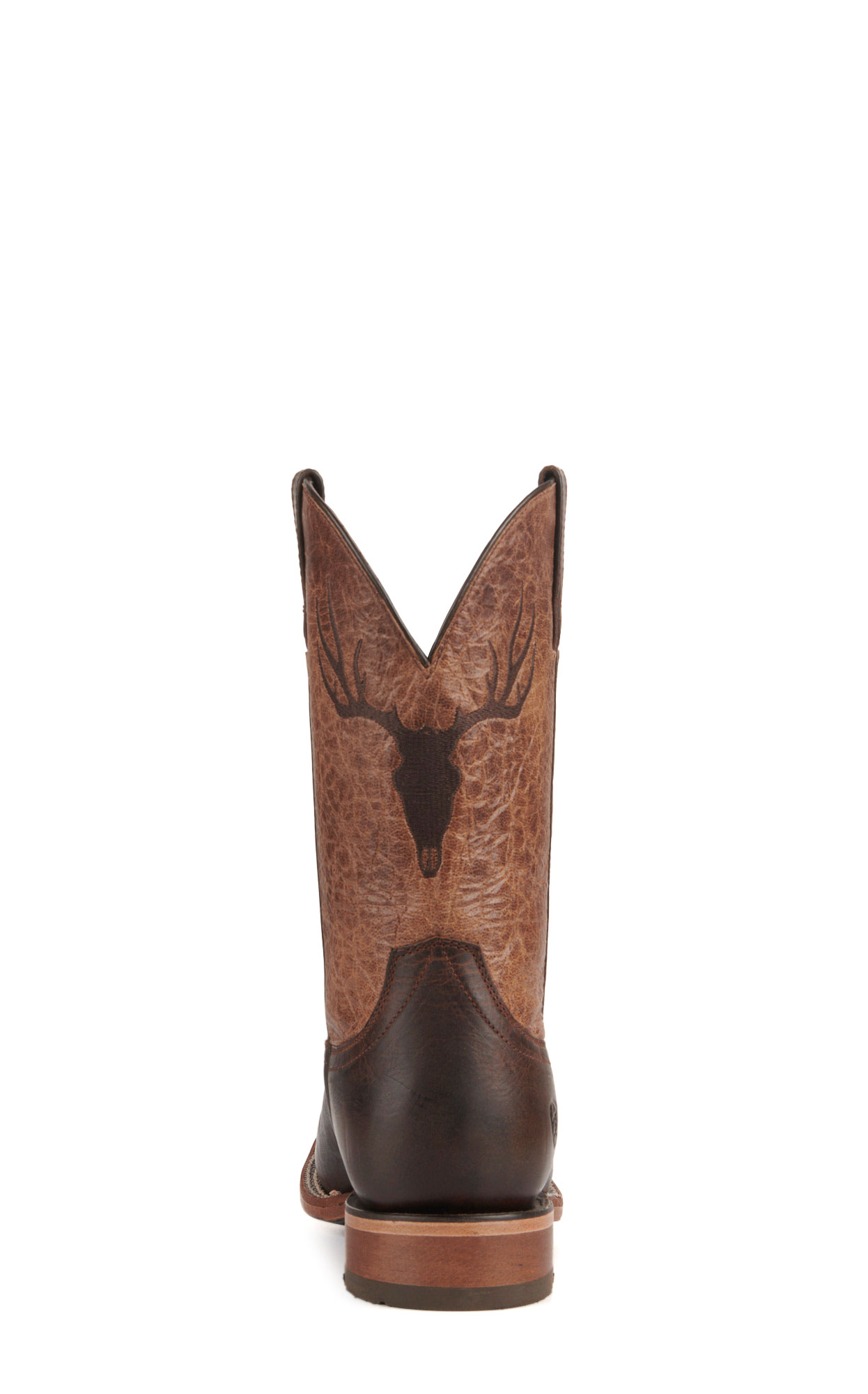 Ariat Men's Crosshair Dark Whiskey and Brown Deer Skull TekStep Square Toe Cowboy Boots - Image 1