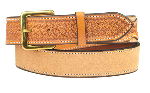 Texas Saddlery Men's Light Tan Leather Western Belt - Image 1