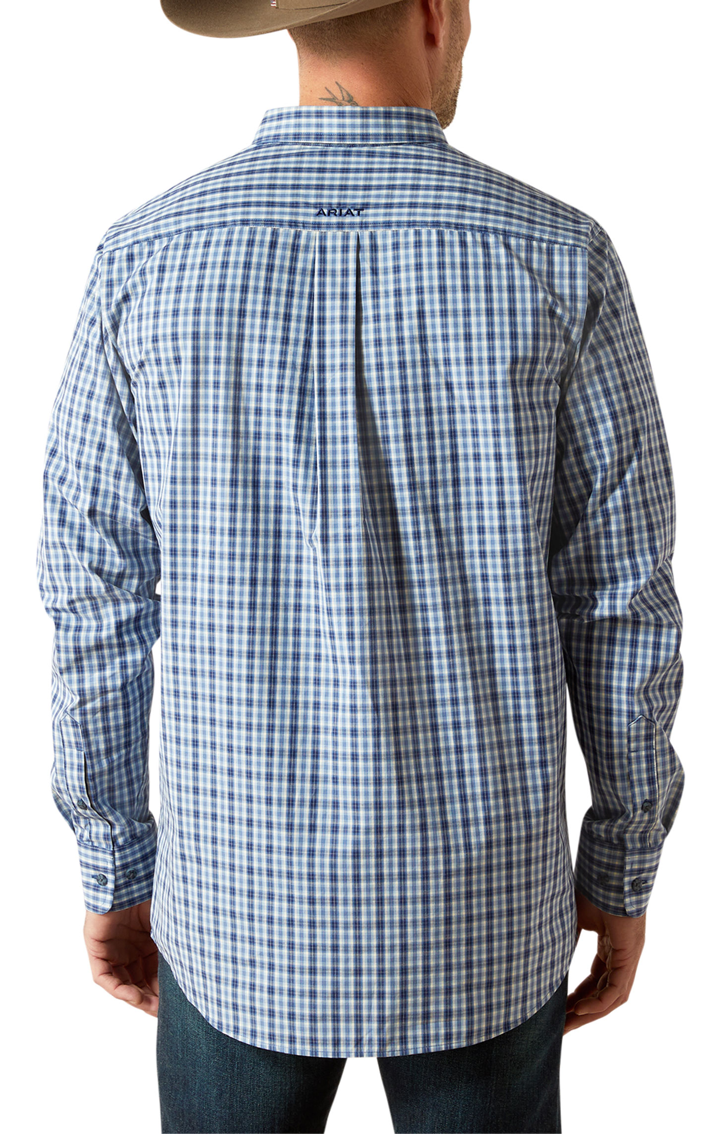 Ariat Men's Blue Plaid Classic Fit Western Shirt - Image 1