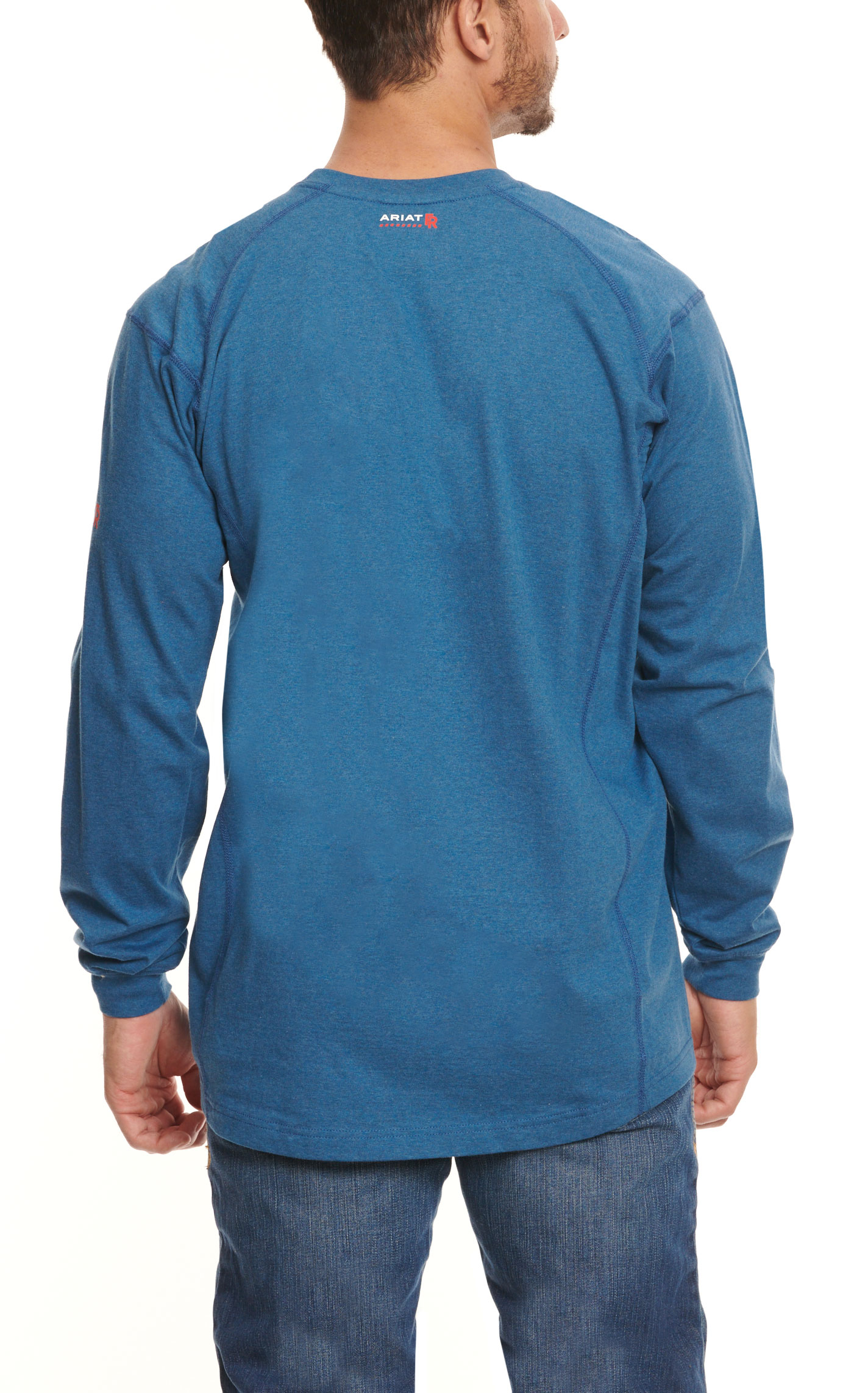 Ariat Men's Blue Air Crew Key Largo Long Sleeve FR T-Shirt - Image 1