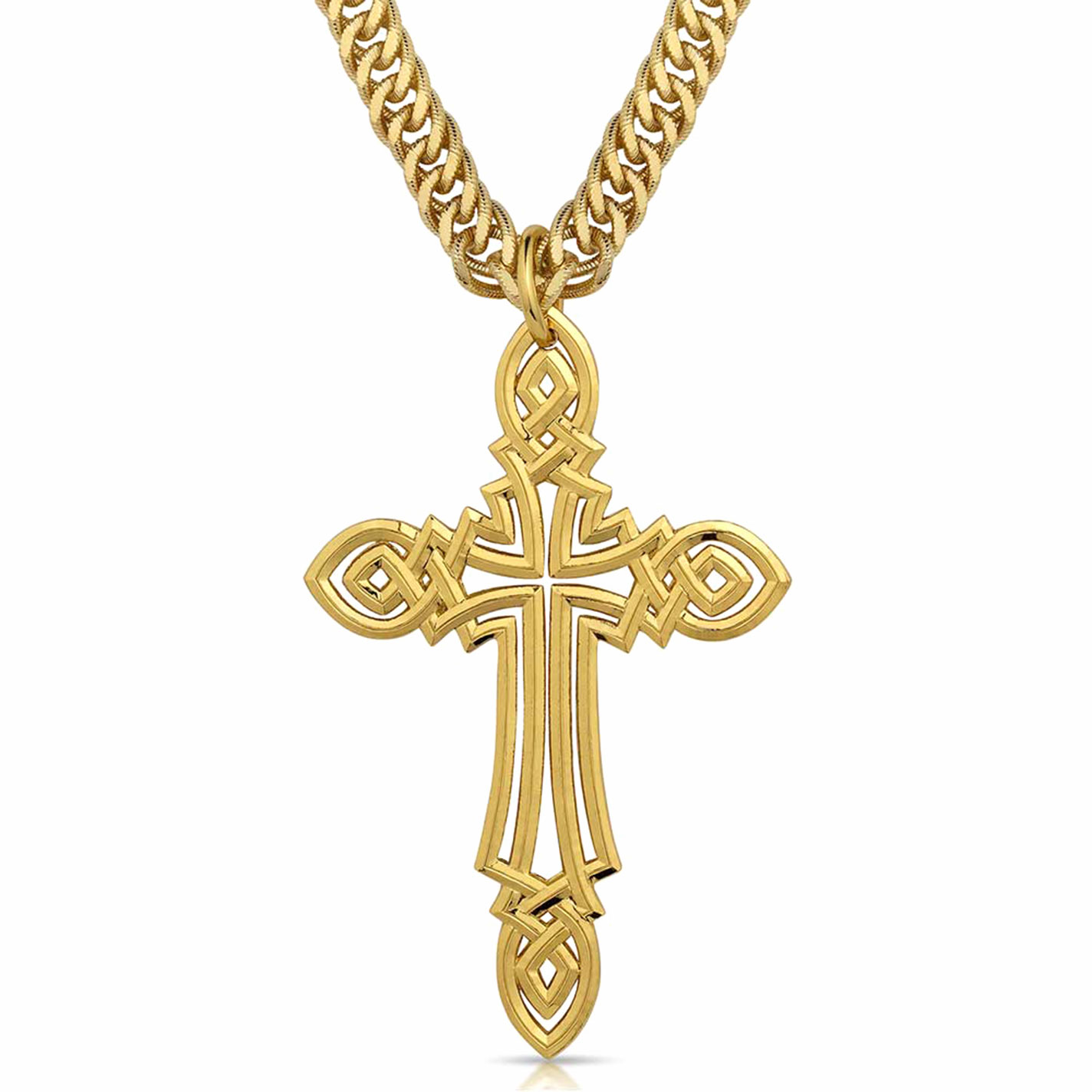 Montana Silversmiths Men's Gold Grand Faith Cross Necklace - Image 1
