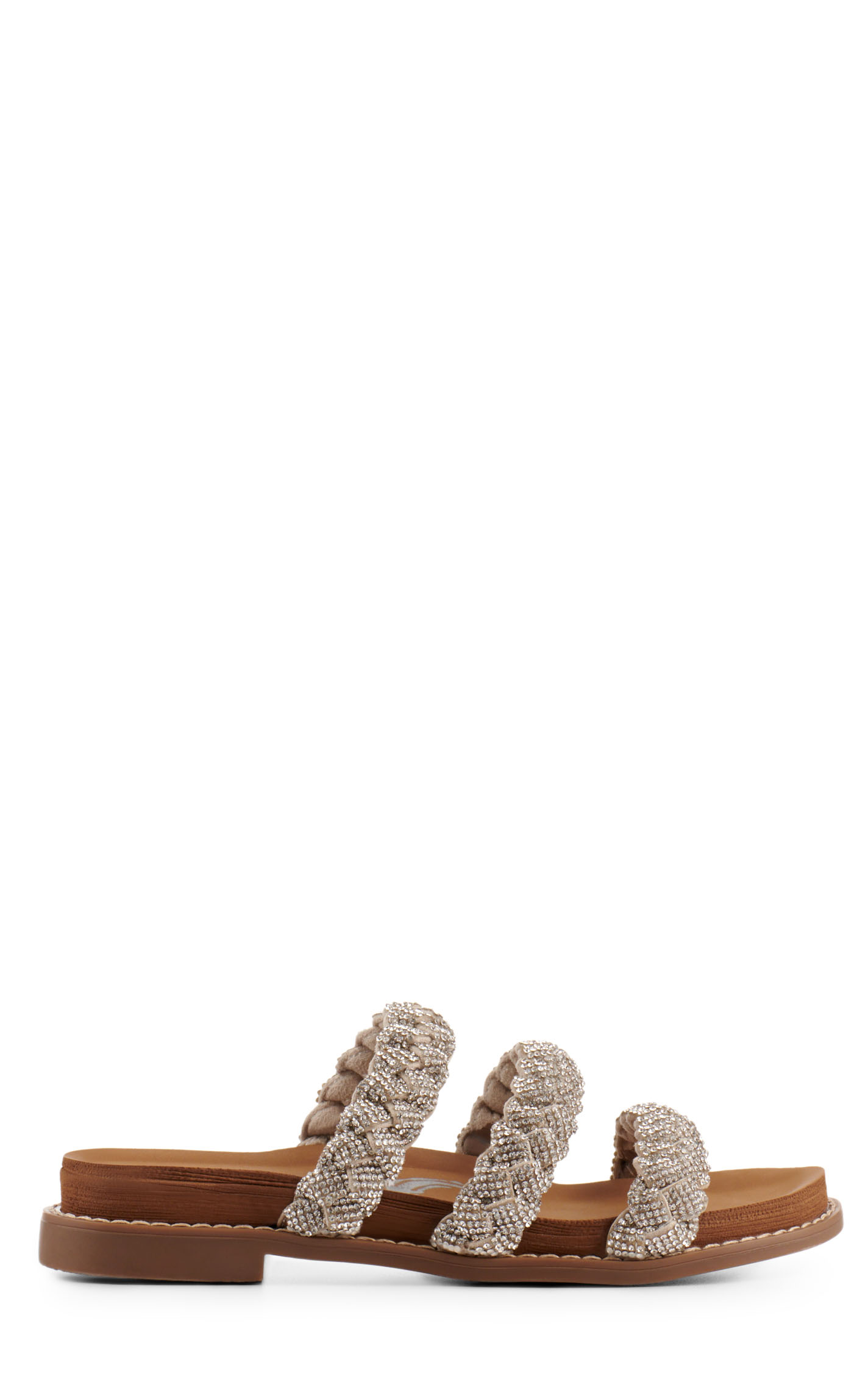 Very G Women's Stacia Tan Triple Bling Braided Straps Sandal - Image 1