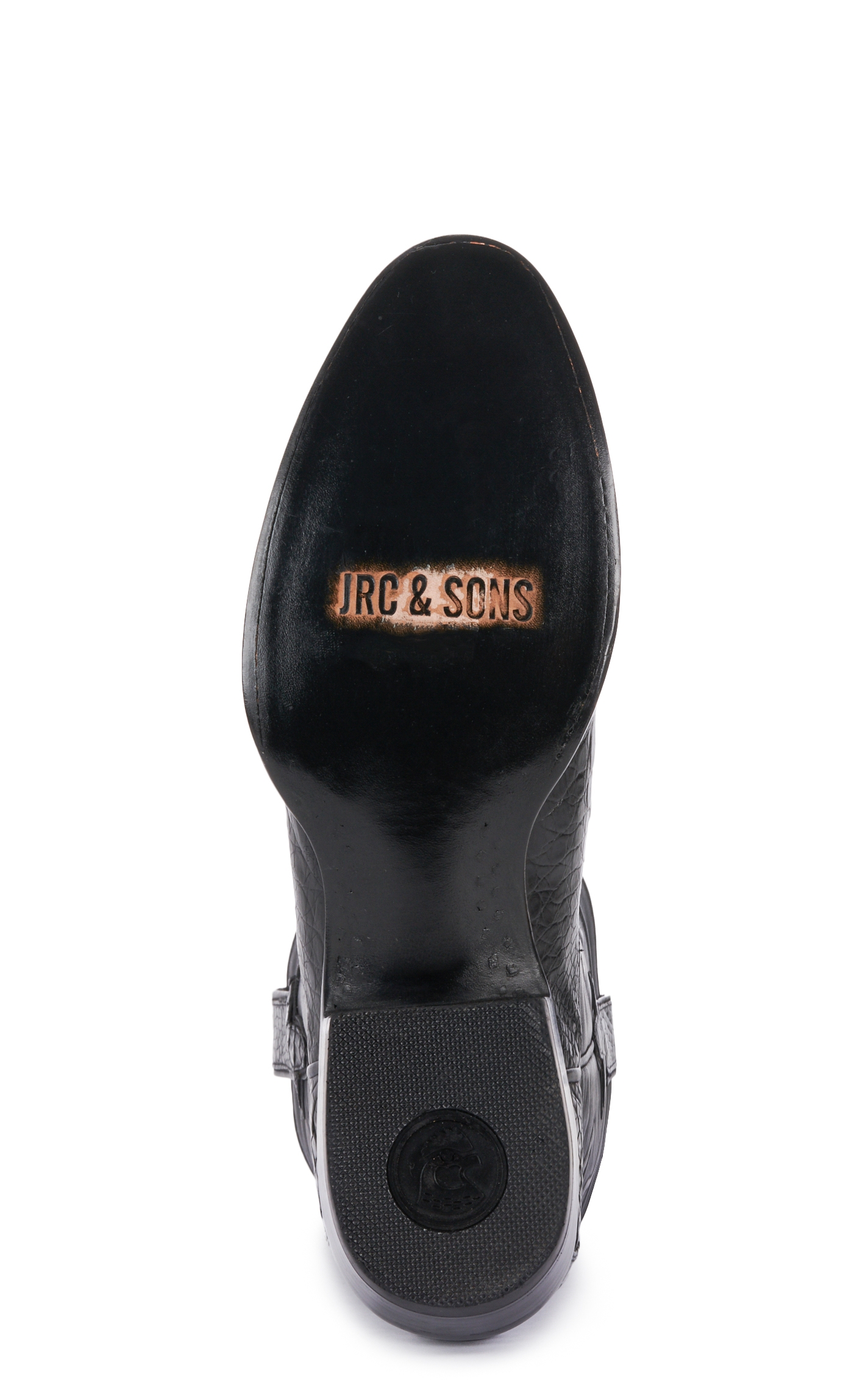 JRC & Sons Men's Weldon Caiman Belly Round Toe Exotic Cowboy Boot in Black - Image 1