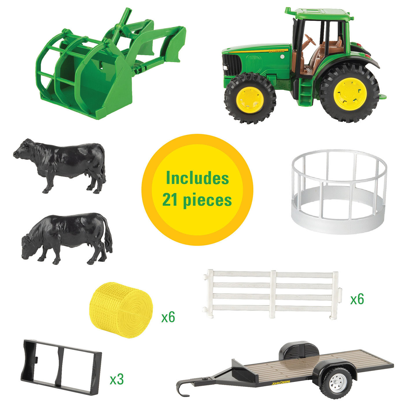 Tomy John Deere 1:32 Scale 21-Piece Haying Set - Image 1