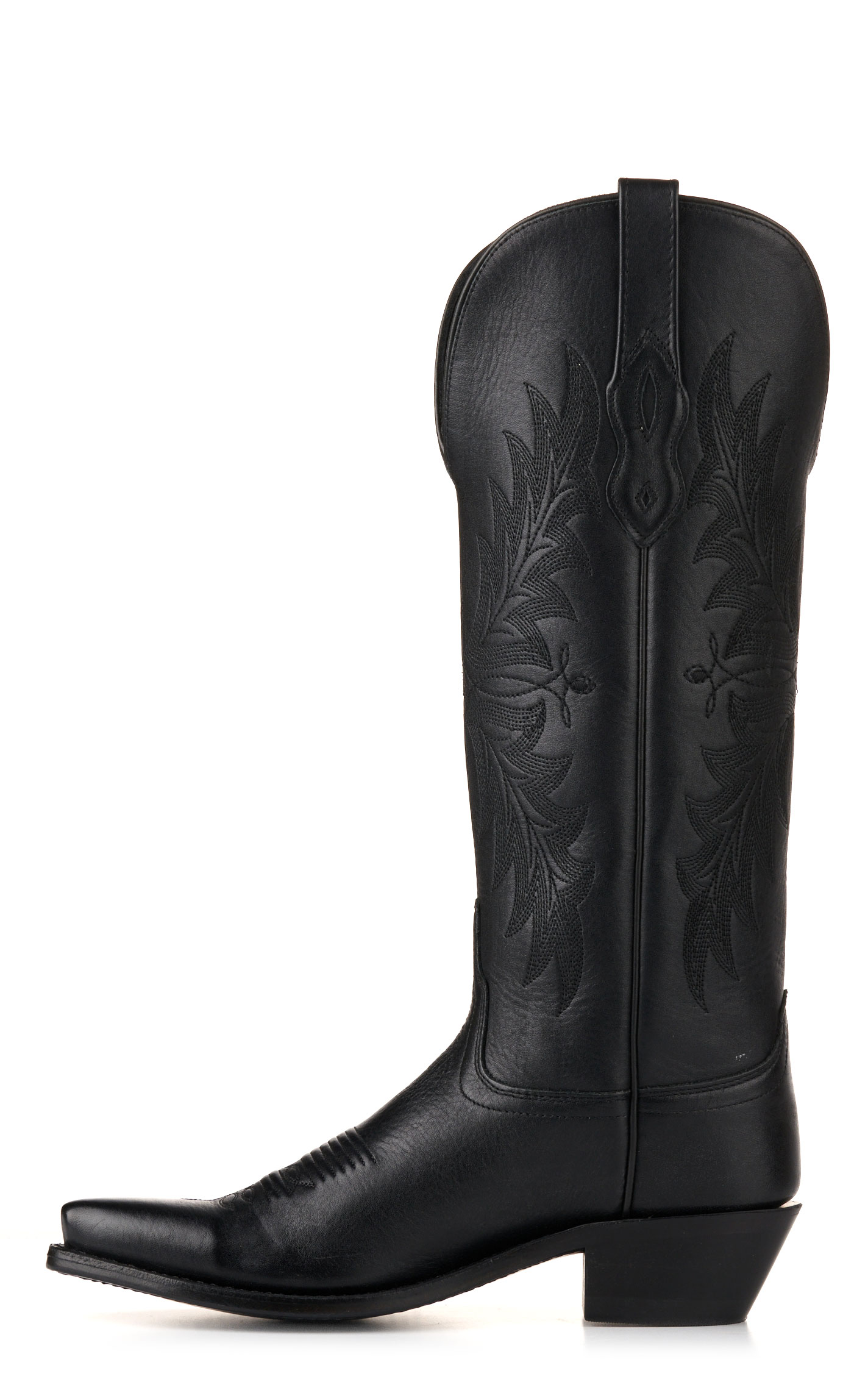 Old West Women's Black Snip Toe Tall Cowboy Boots - Image 1