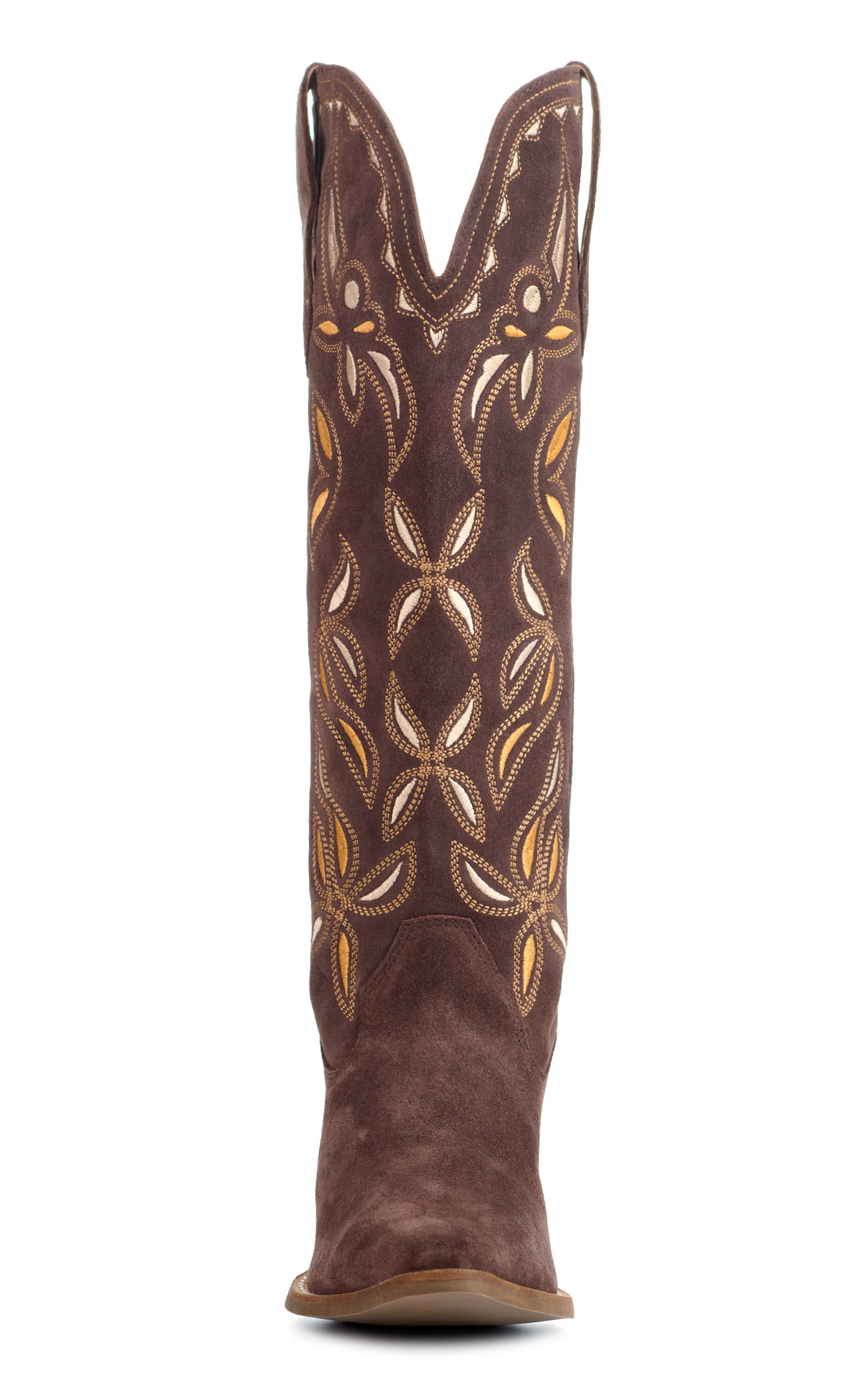 Dingo Women's Bandelera Brown Suede Snip Toe Tall Cowboy Boots - Image 1