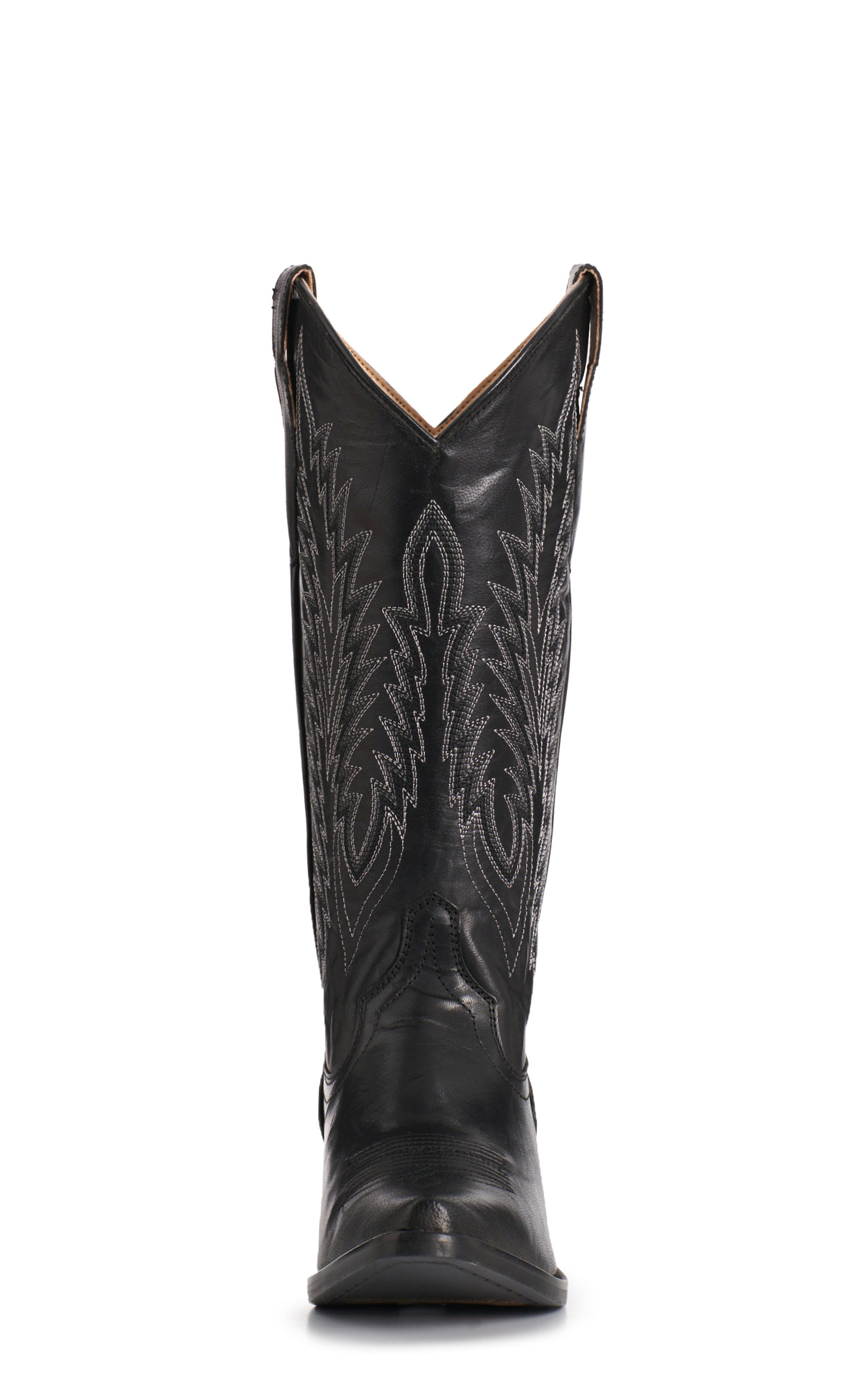 Rockin' C Women's Black Detailed Stitching Snip Toe Cowboy Boots - Image 1
