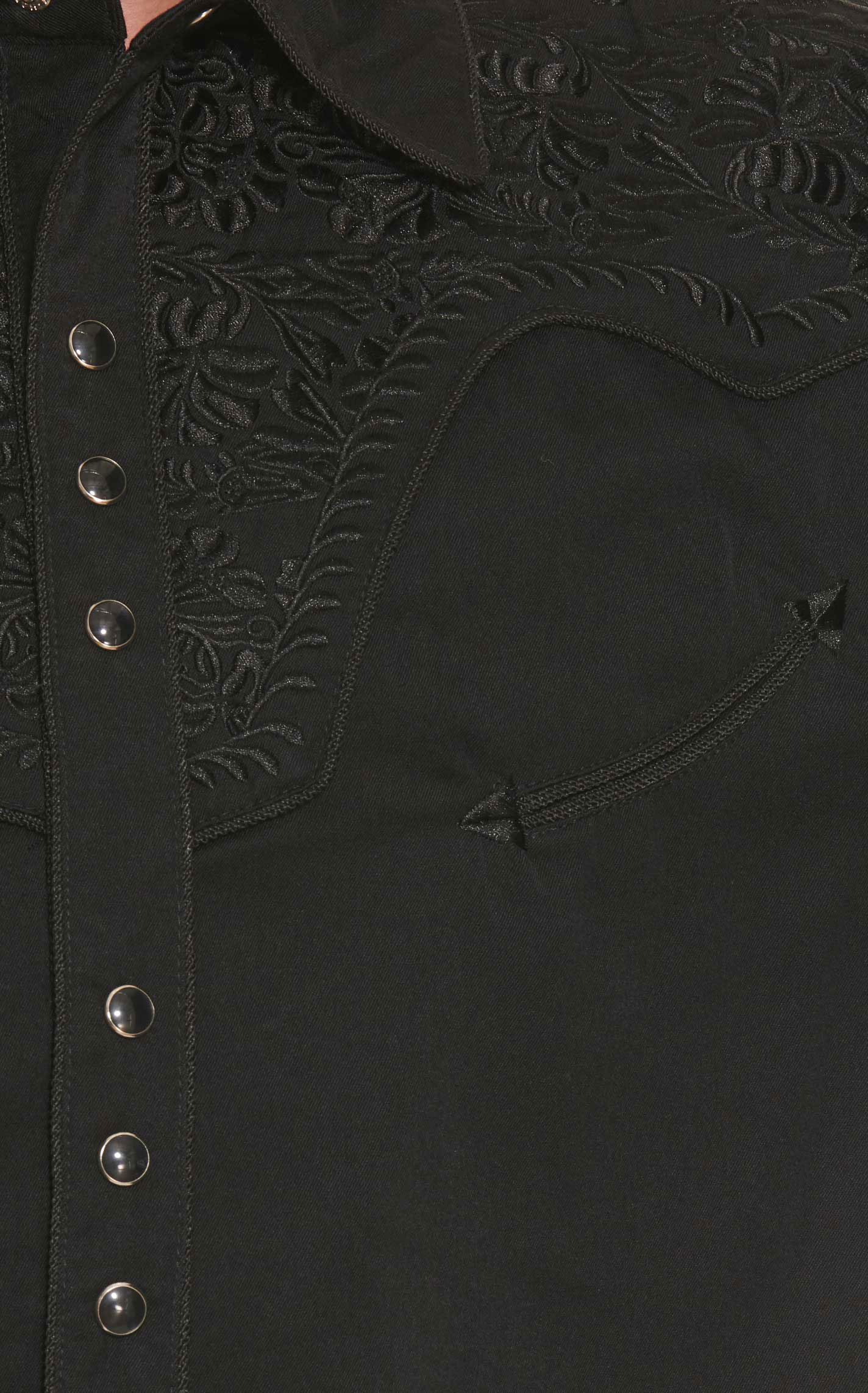 Scully Men's Legends Gunfighter Black On Black Long Sleeve Western Shirt - Image 1