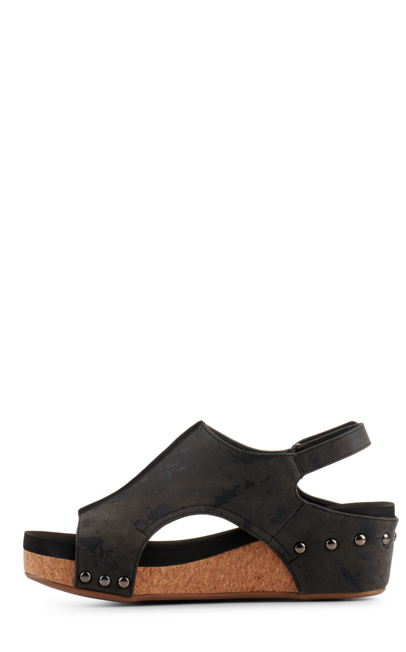 Corkys Women's Volita II Black Peep Toe Wedge Sandal - Image 1