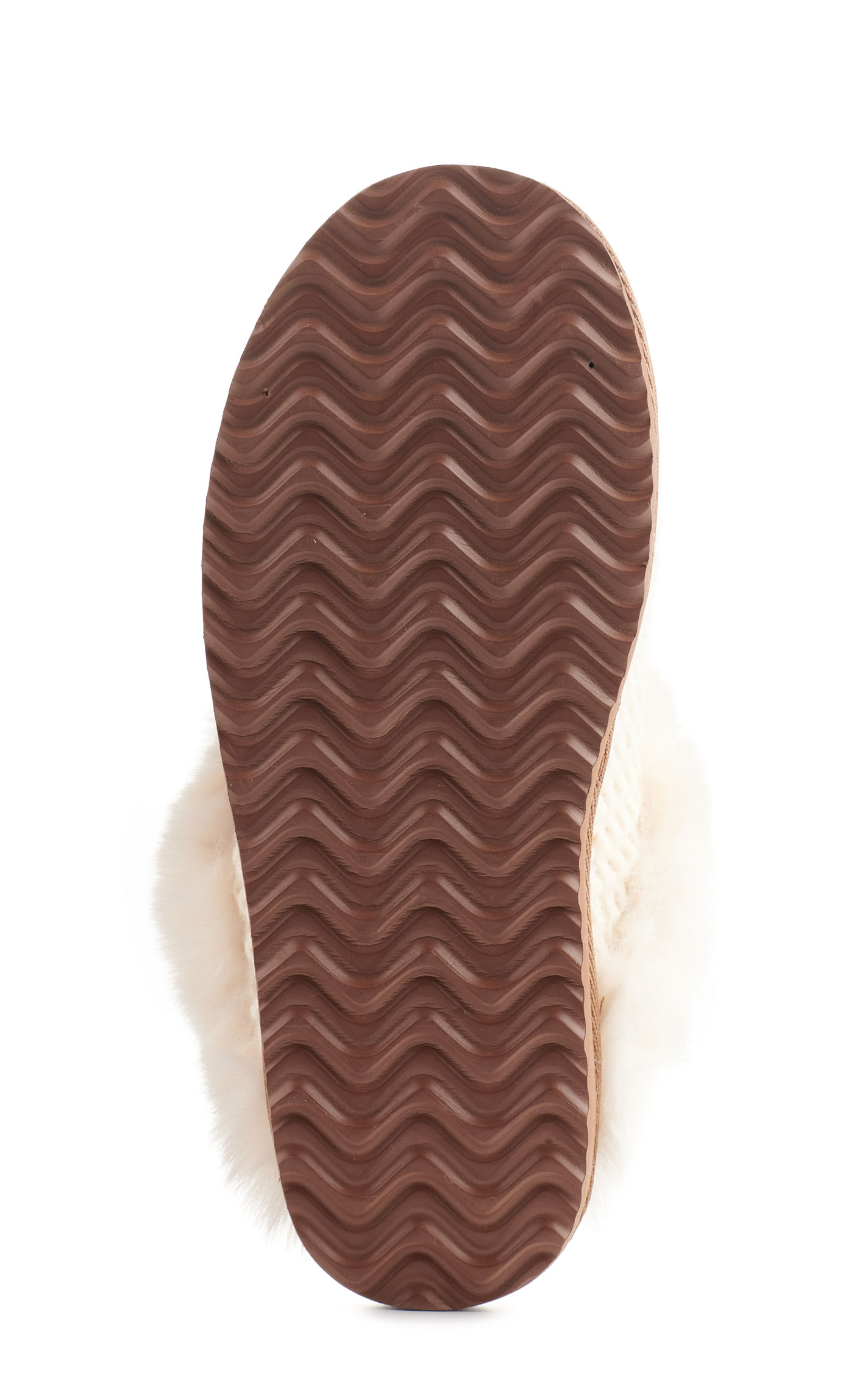 Very G Women's Cream Crochet with Fur Trim Slippers - Image 1