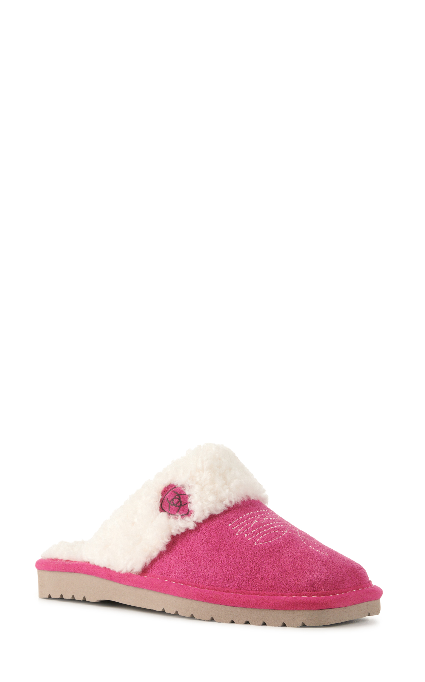 Ariat Women's Jackie Very Berry Pink Suede Slippers - Image 1
