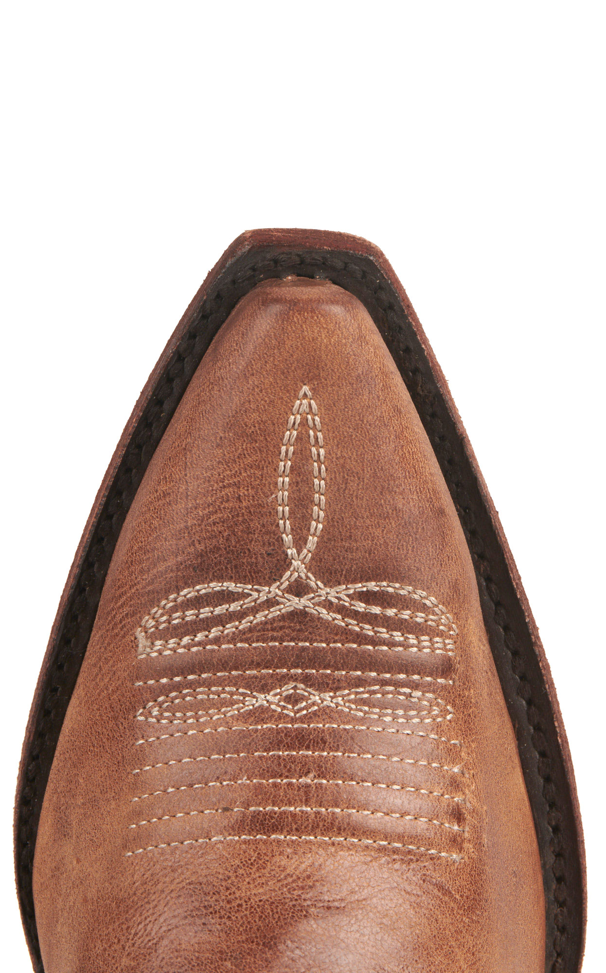 Cavender’s Women’s Antique Leather Taupe with Tonal Embroidery Snip Toe Cowboy Boots  - Image 1