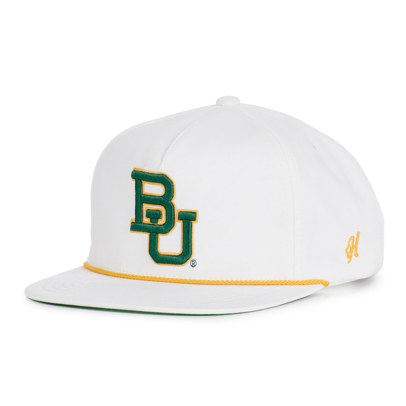 Hooey Collegiate Collection White Baylor Logo & Rope Flat Bill Cap - Image 1