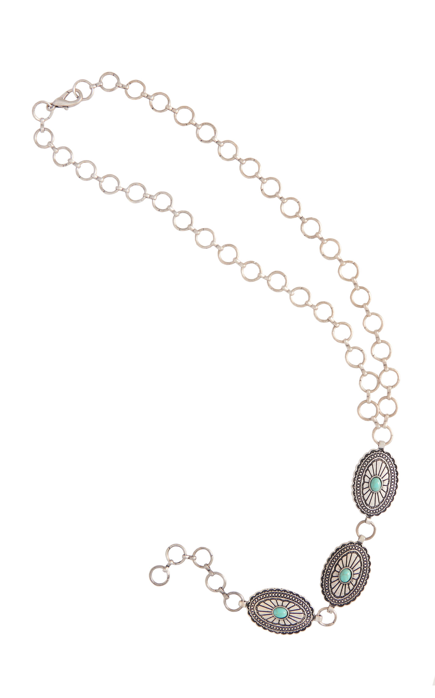 Rockin C Silver Bolo Style 3 Concho Necklace - Image 1