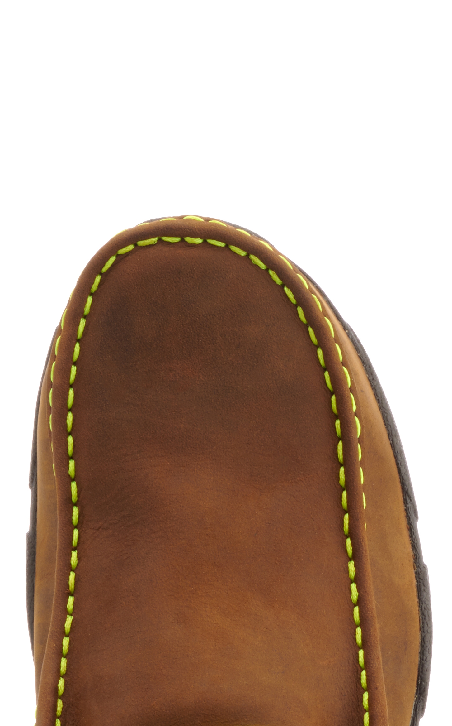 Twisted X Men's Distressed Brown with Neon Yellow Laces Chukka Driving Moc Steel Toe Work Shoe - Image 1