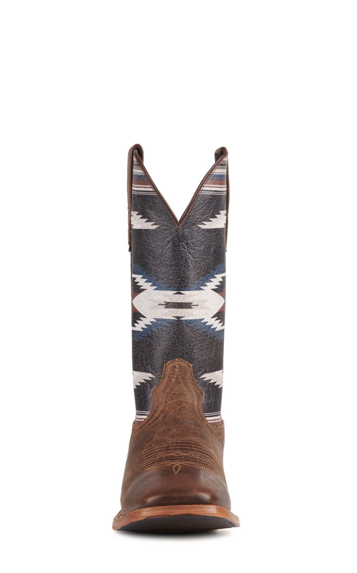 Ariat Men's Frontier Chimayo Natural Brown and Aztec Wide Square Toe Cowboy Boots - Image 1