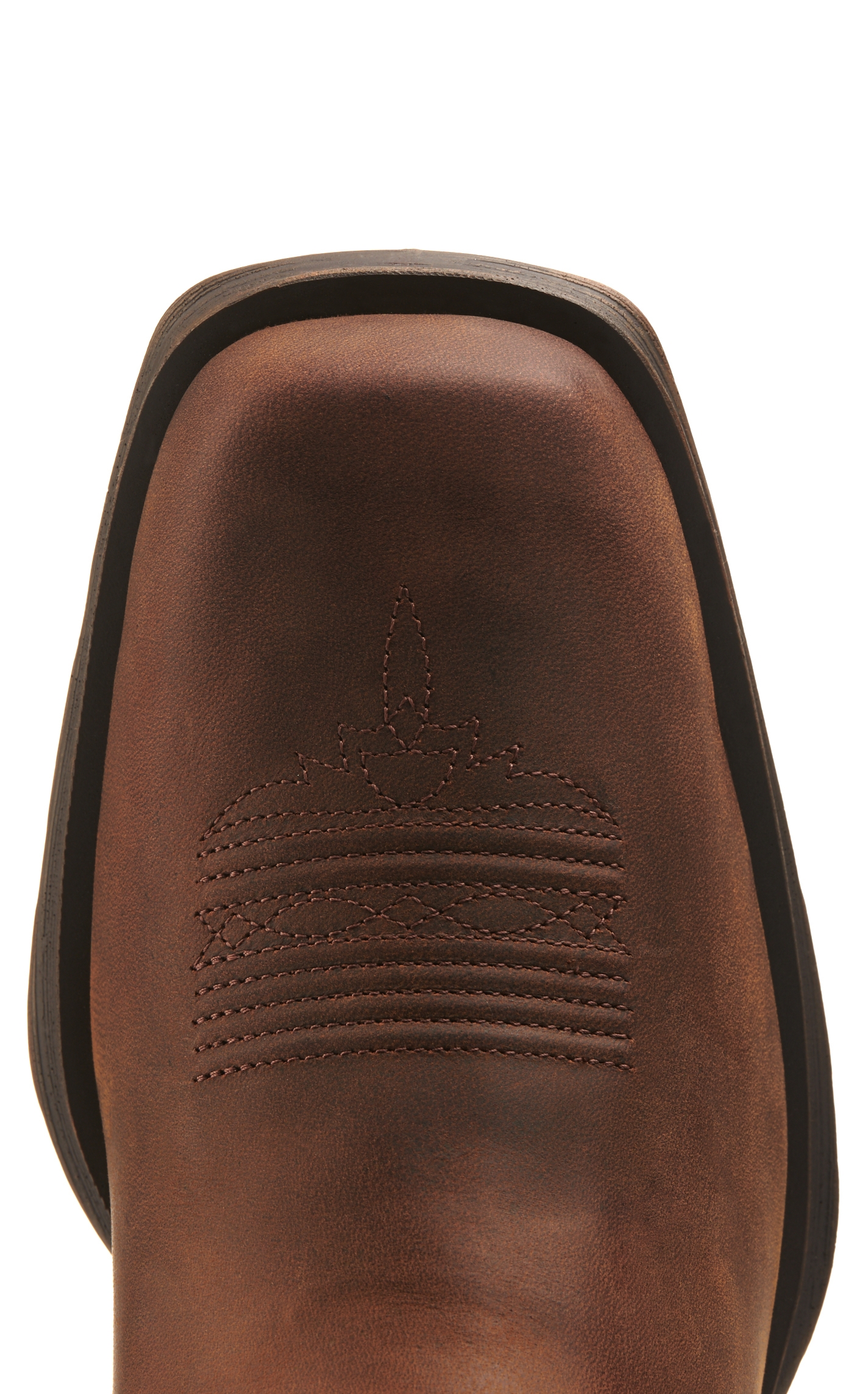 Ariat Men's Rambler Patriot Distressed Brown with Flag Patch Bantamweight Square Toe Cowboy Boot - Image 1