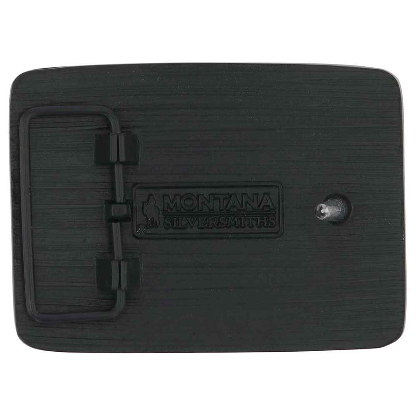 Montana Silversmiths Silver & Black Whiskey Bent Belt Buckle - Image 1