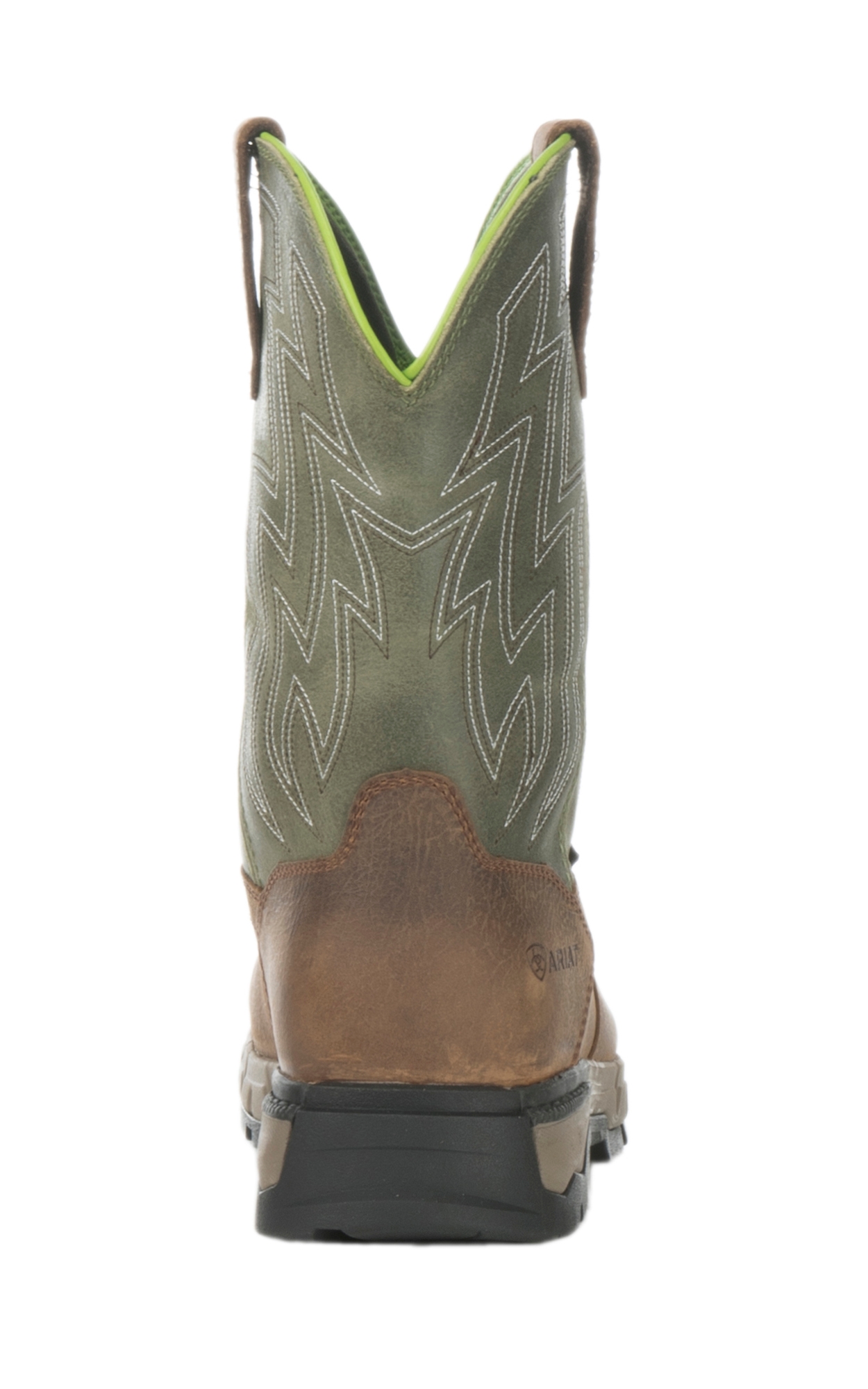 Ariat Men's Rebar Flex Brown and Olive Waterproof Wide Square Composite Toe Work Boot - Image 1