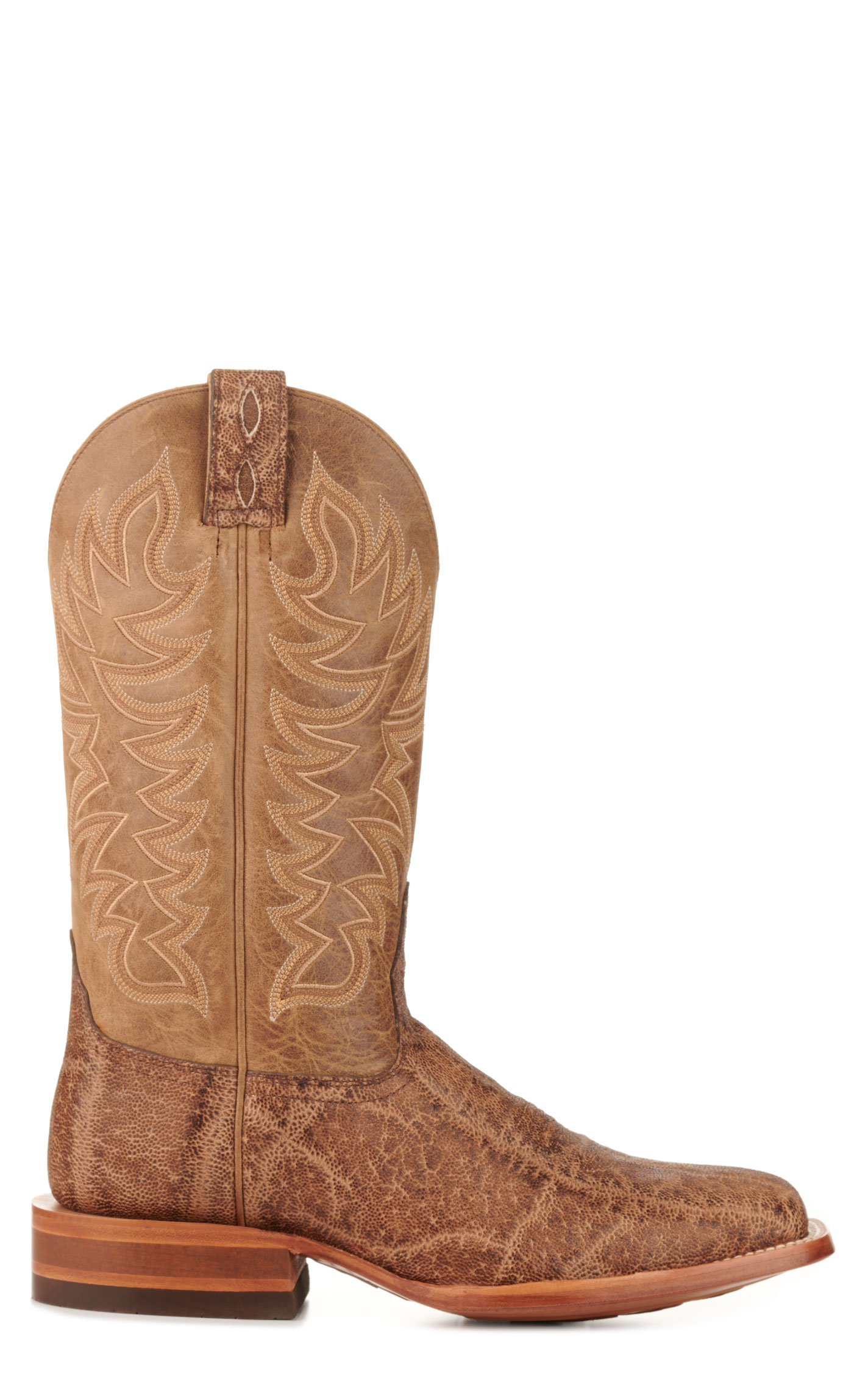 Cavender's Men's Endurance Honey and Tobacco Elephant Wide Square Toe Exotic Cowboy Boots - Image 1