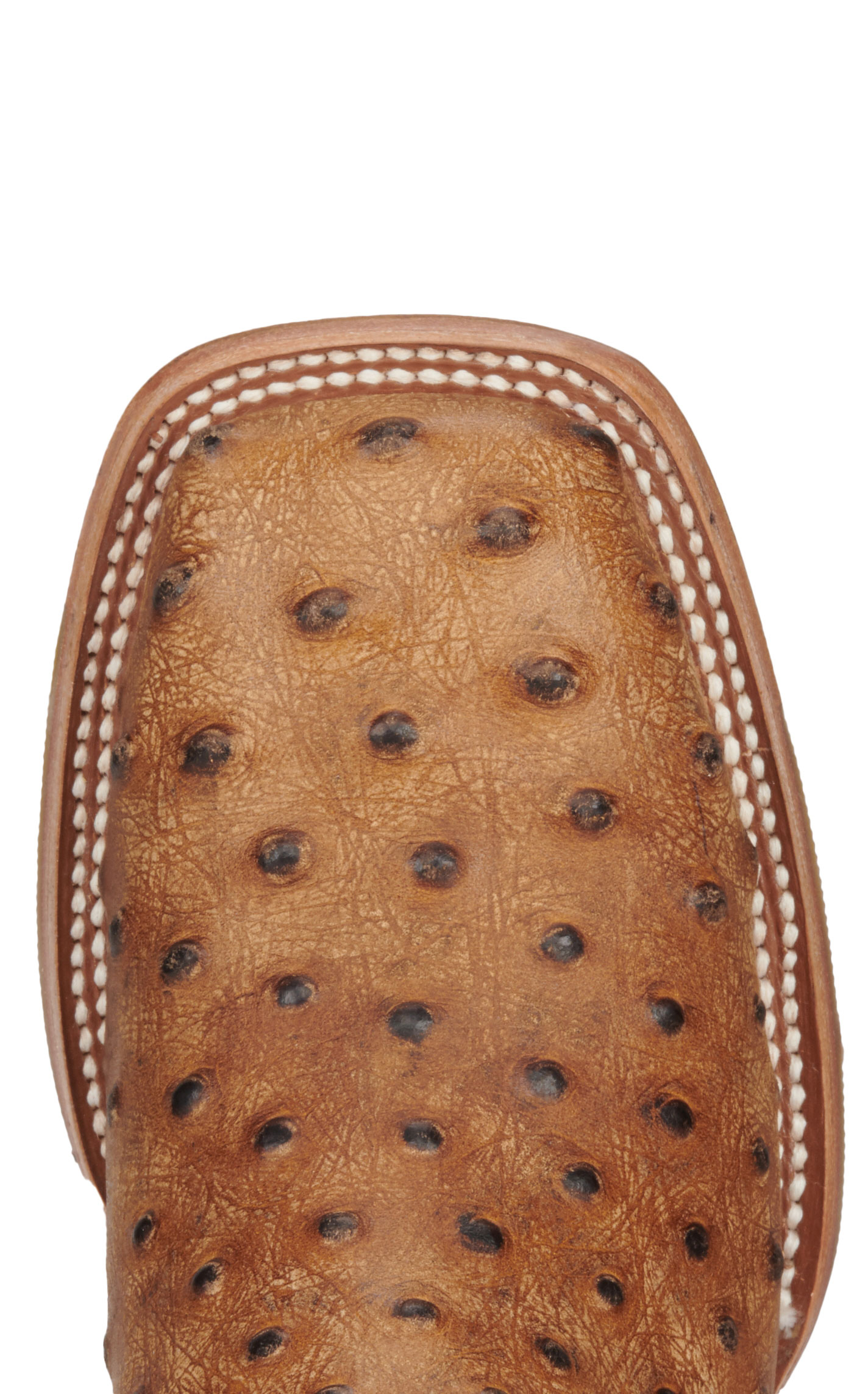 Cavender's Women's Sky Blue and Tan Ostrich Print Wide Square Toe Cowboy Boots - Image 1