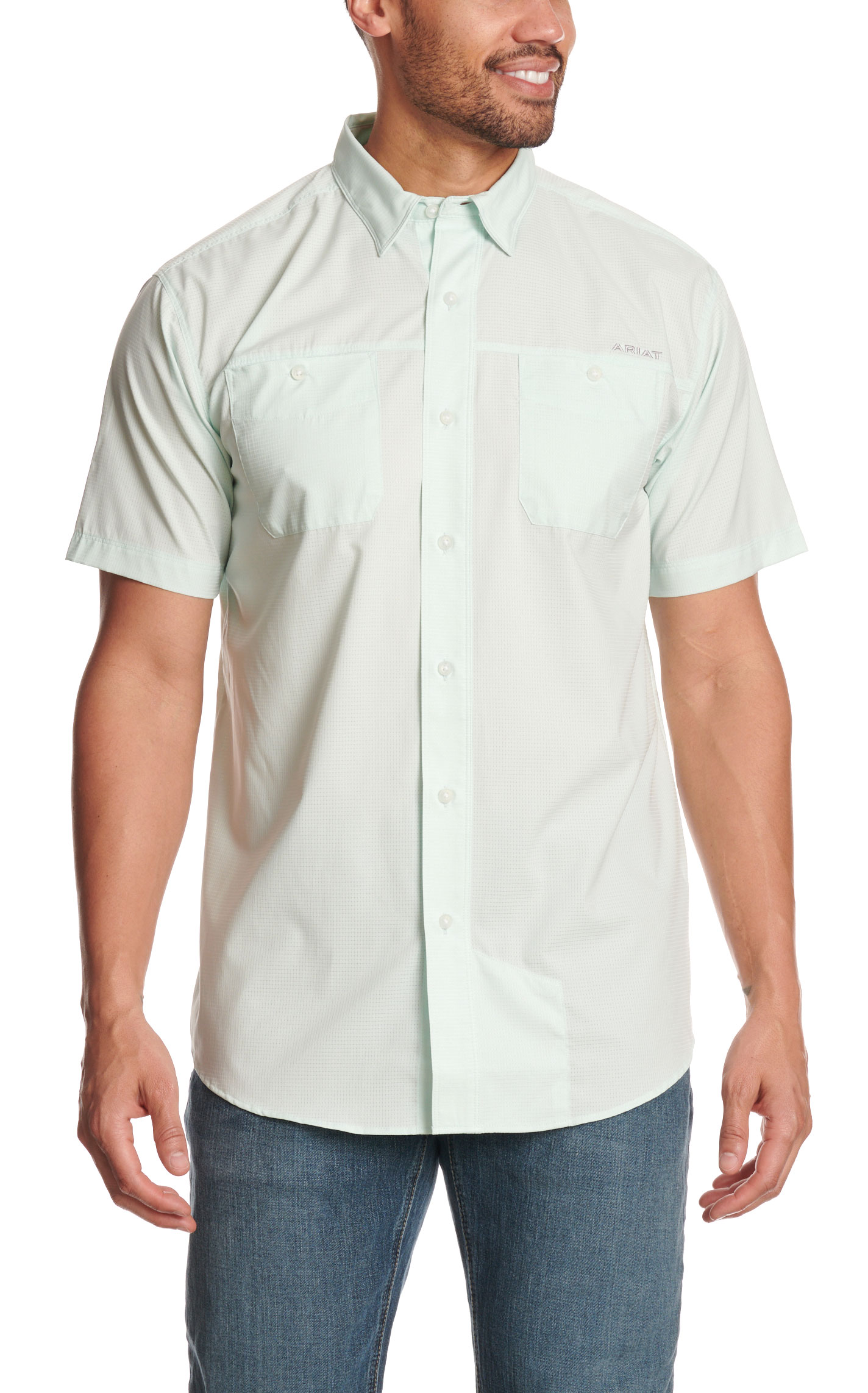 Ariat Men's 360 Airflow Seafoam Green Classic Shirt - Image 1