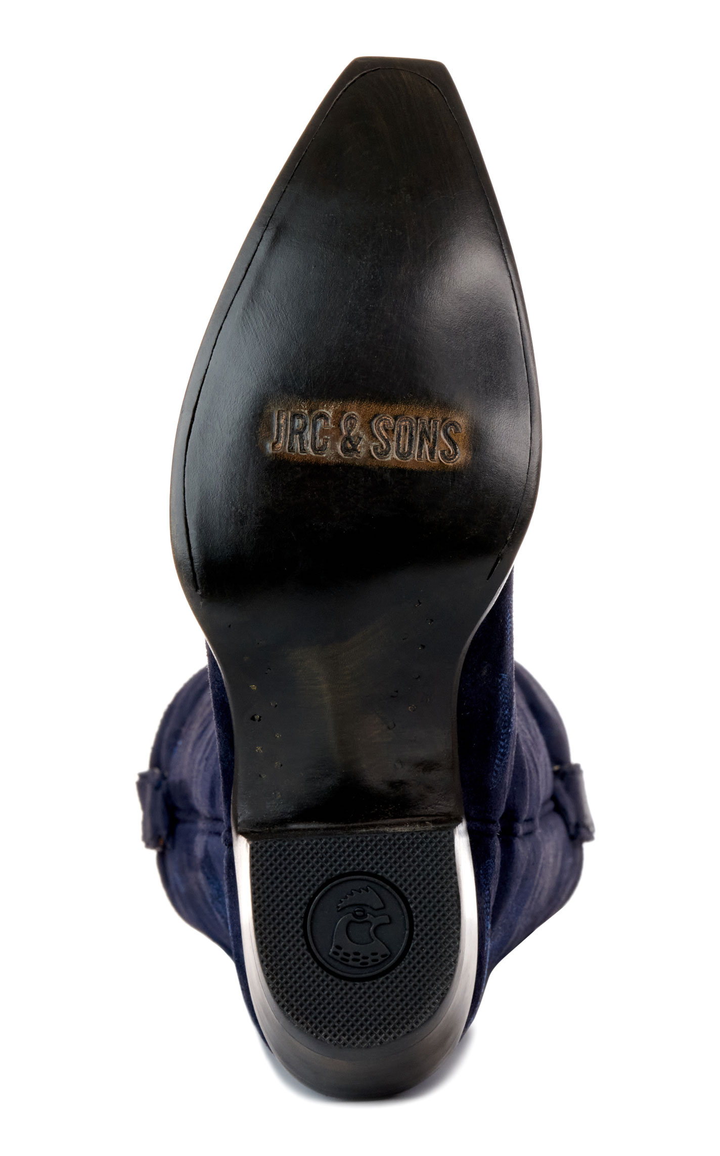 JRC & Sons Ladies’ Indigo Nancy Suede Leather Tall Snip Toe Cowboy Boots - Image 1