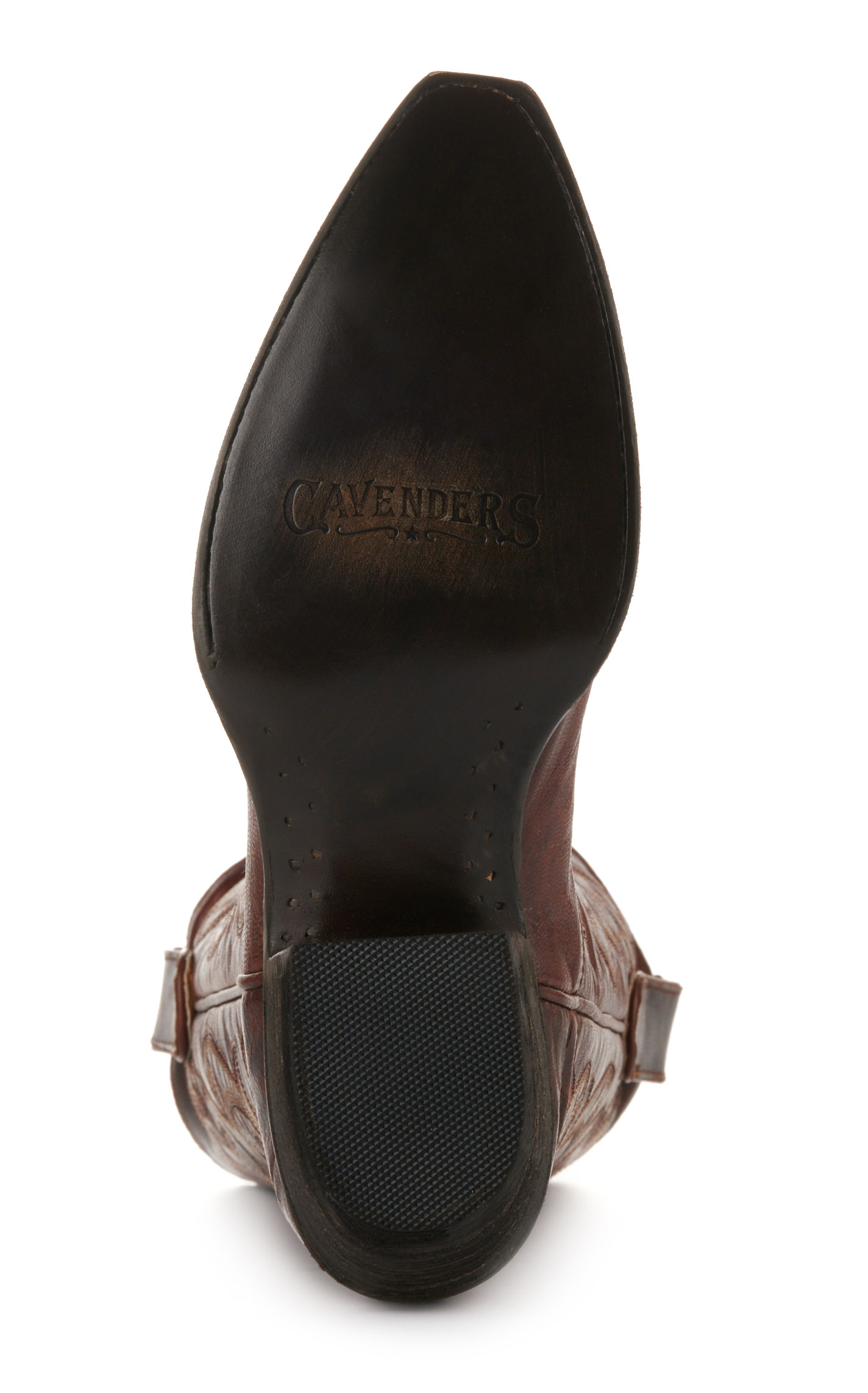 Cavender’s Women’s Brass Brown Goat Leather Snip Toe Cowboy Boots - Image 1