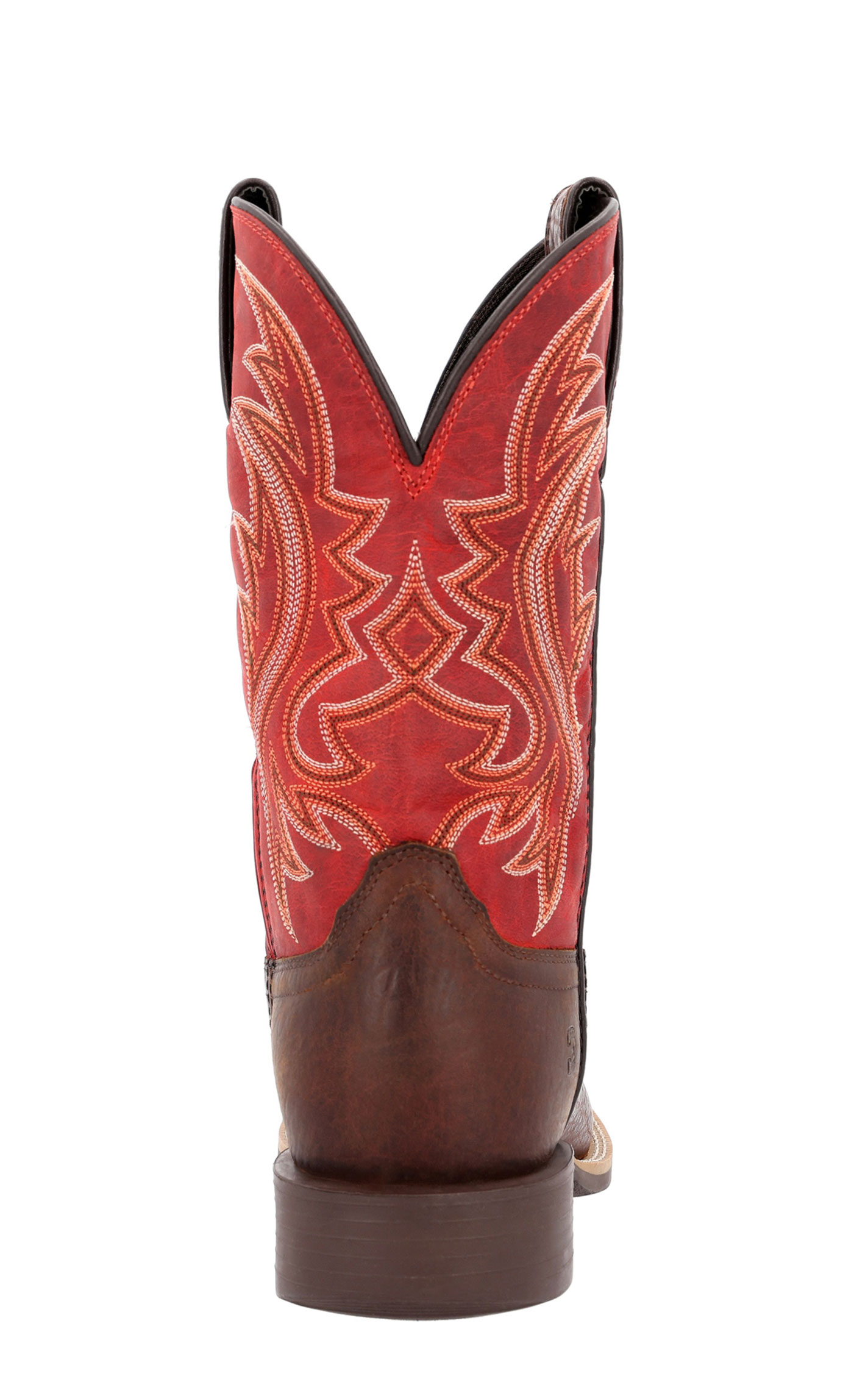 Durango Men's Shyloh Mahogany & Dynamite Red Wide Square Toe Cowboy Boots - Image 1