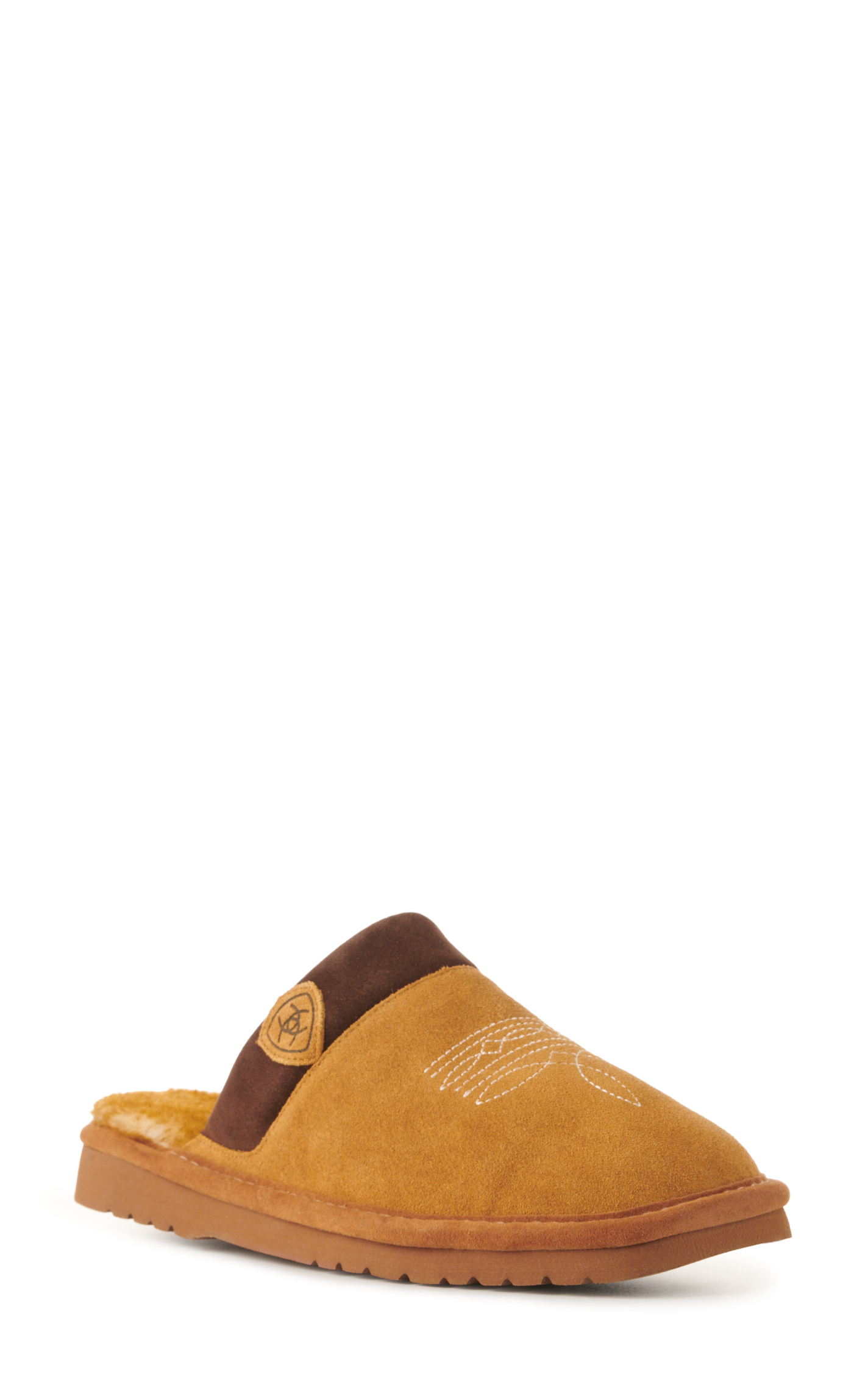Ariat Men's Silversmith Chestnut Suede Slippers - Image 1