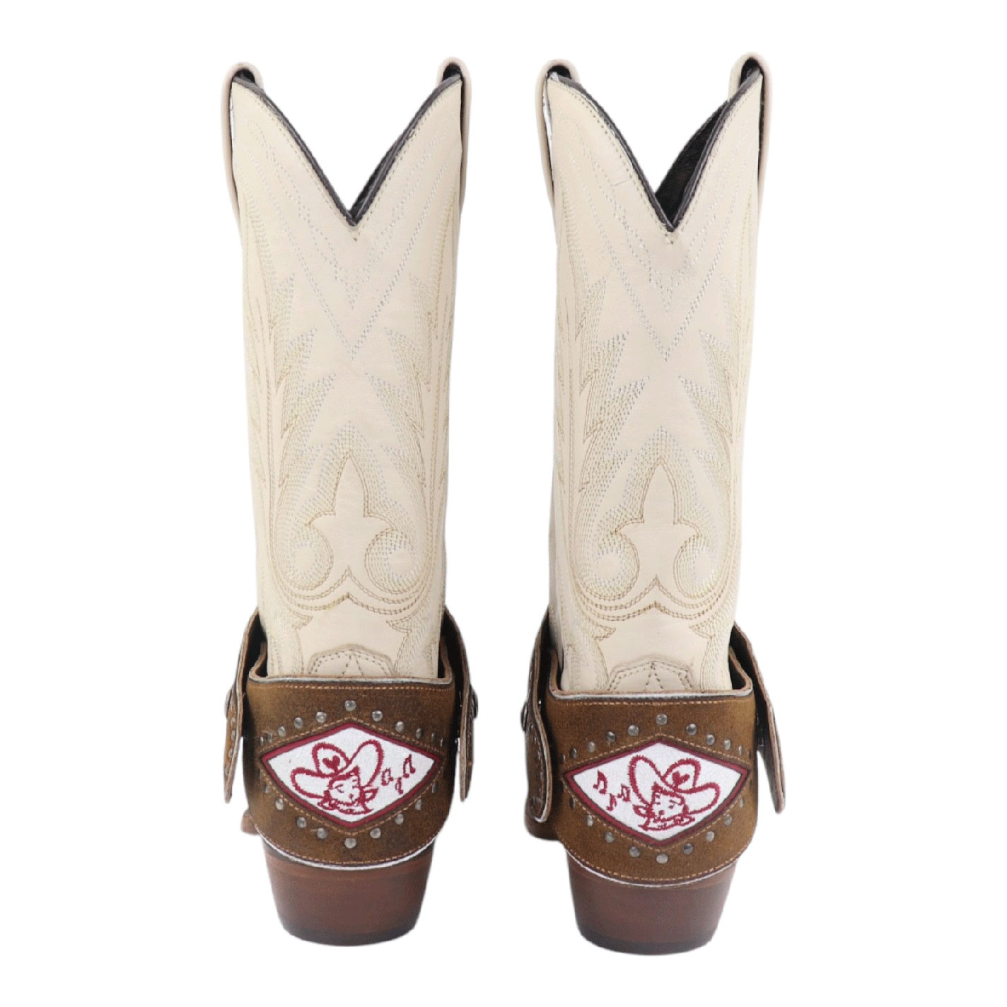 Agave Blue Brown Singin' Cowboy Embroidered Boot Lassos - Image 1