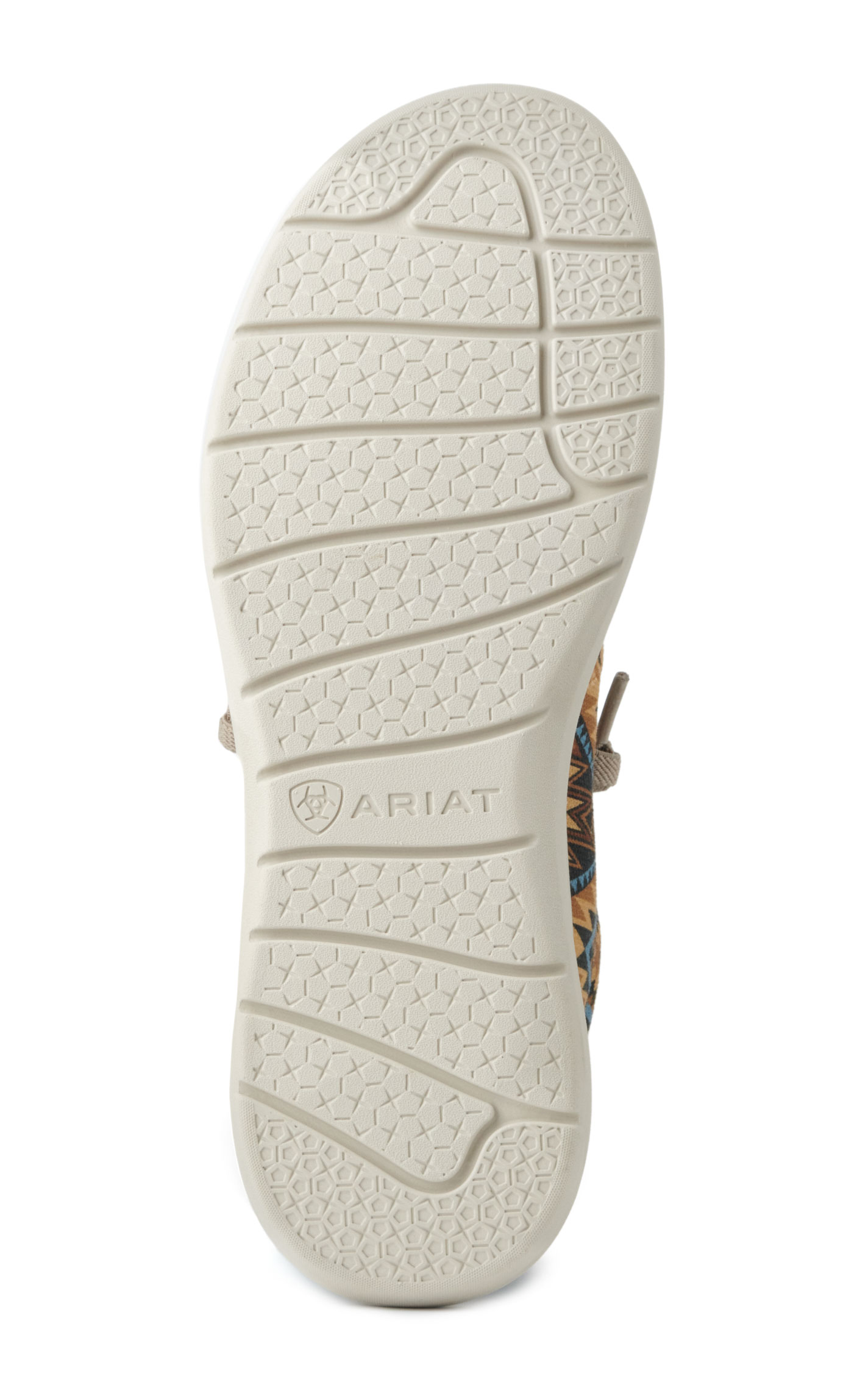Ariat Men's Hilo Tan and Blue Aztec Print Moc Toe Lace Up Casual Shoe - Image 1