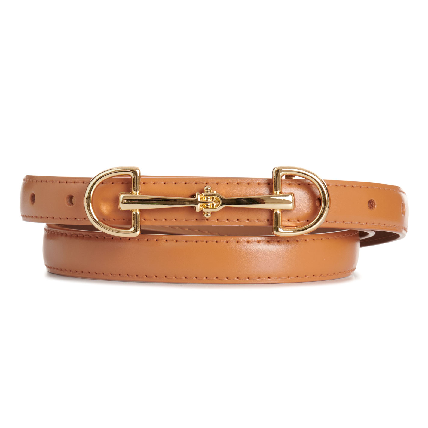 Rockin' C Women's Tan Gold Bit Leather Belt - Image 1