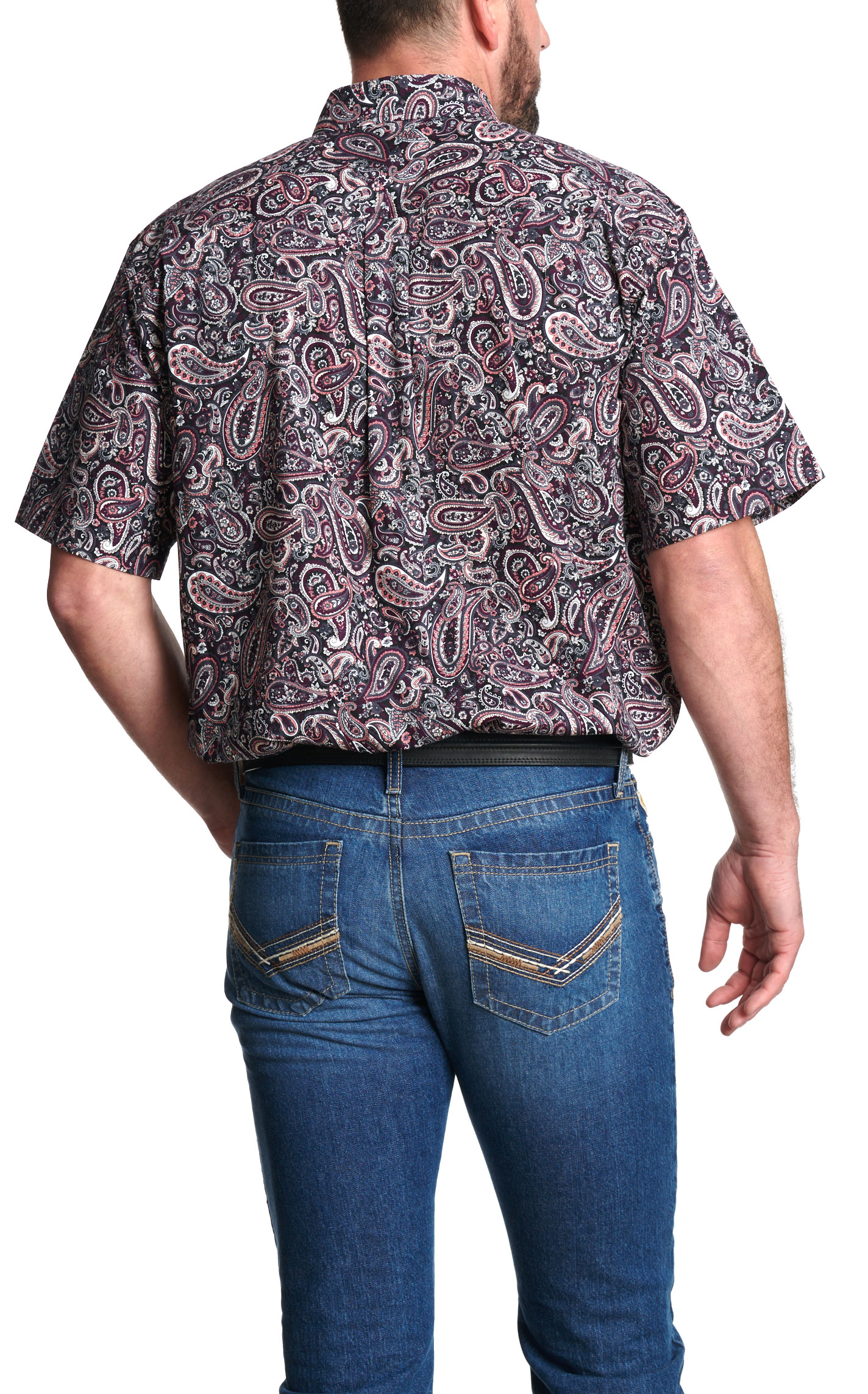 Cinch Men's Eggplant & Charcoal Paisley Western Shirt - Image 1