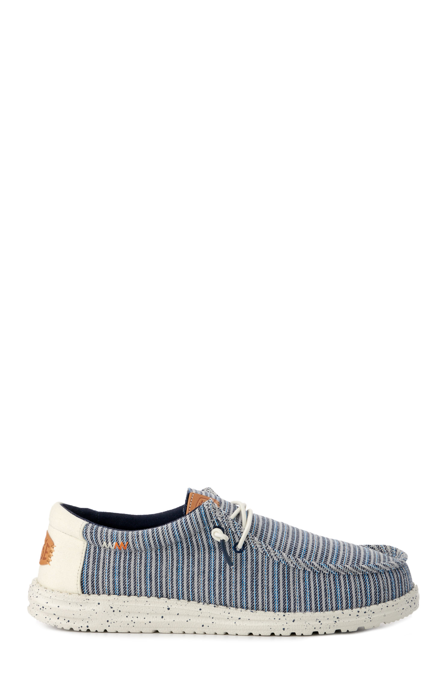Hey Dude Men's Wally Workwear Blue Multi-Striped Casual Shoes - Image 1