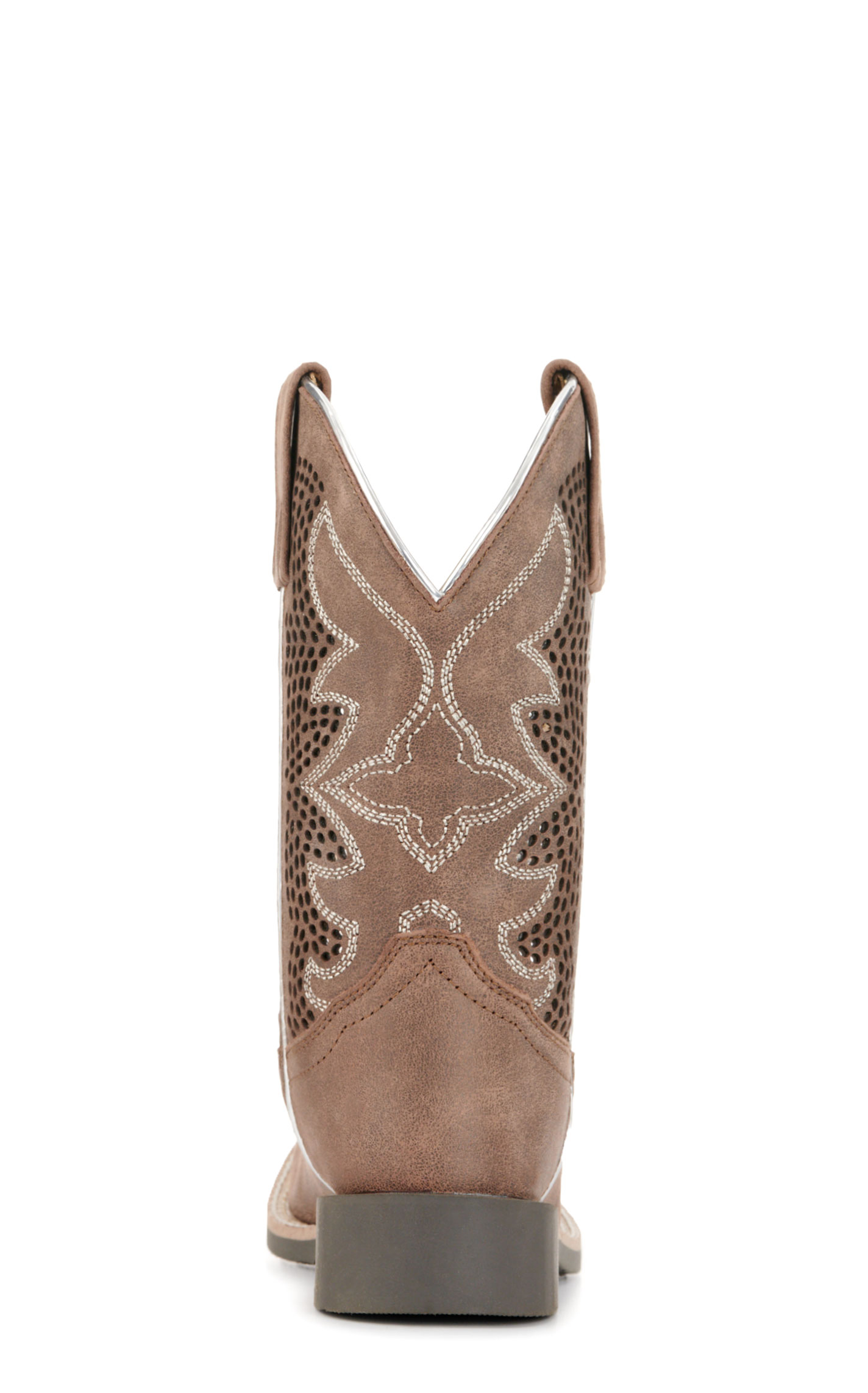 Smoky Mountain Youth Willow Chocolate with Silver Inlay Wide Square Toe Cowboy Boots - Image 1