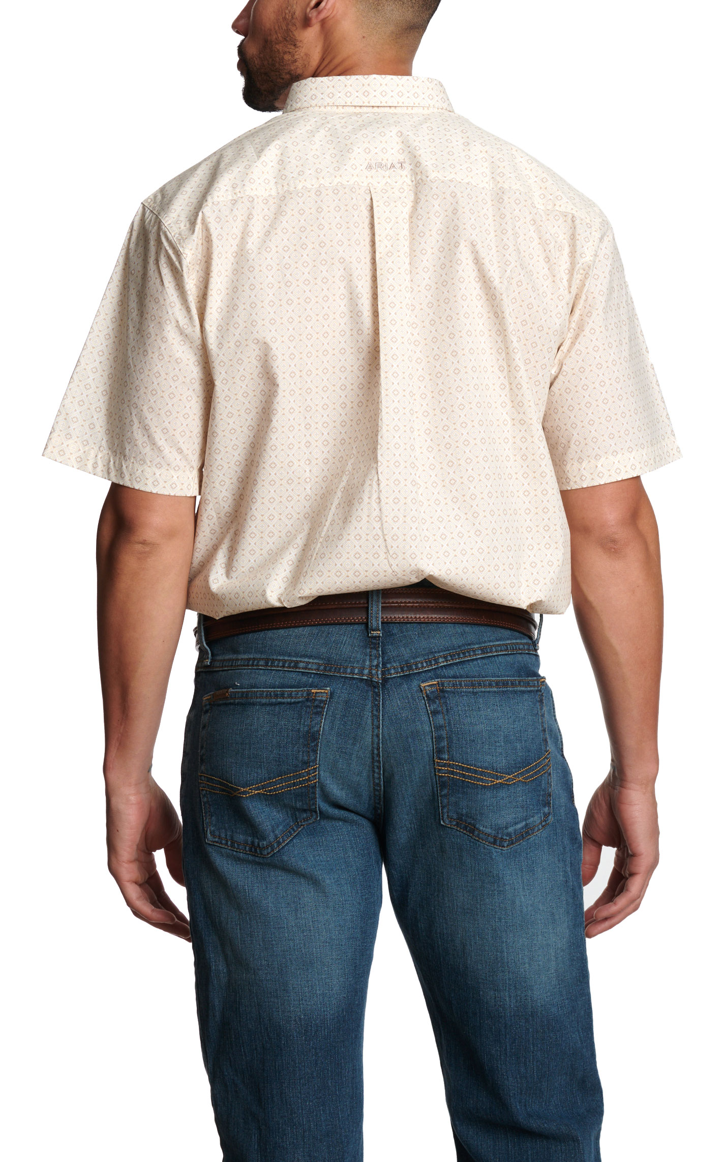 Ariat Men's Cream & Latte Aztec Print Western Shirt - Image 1