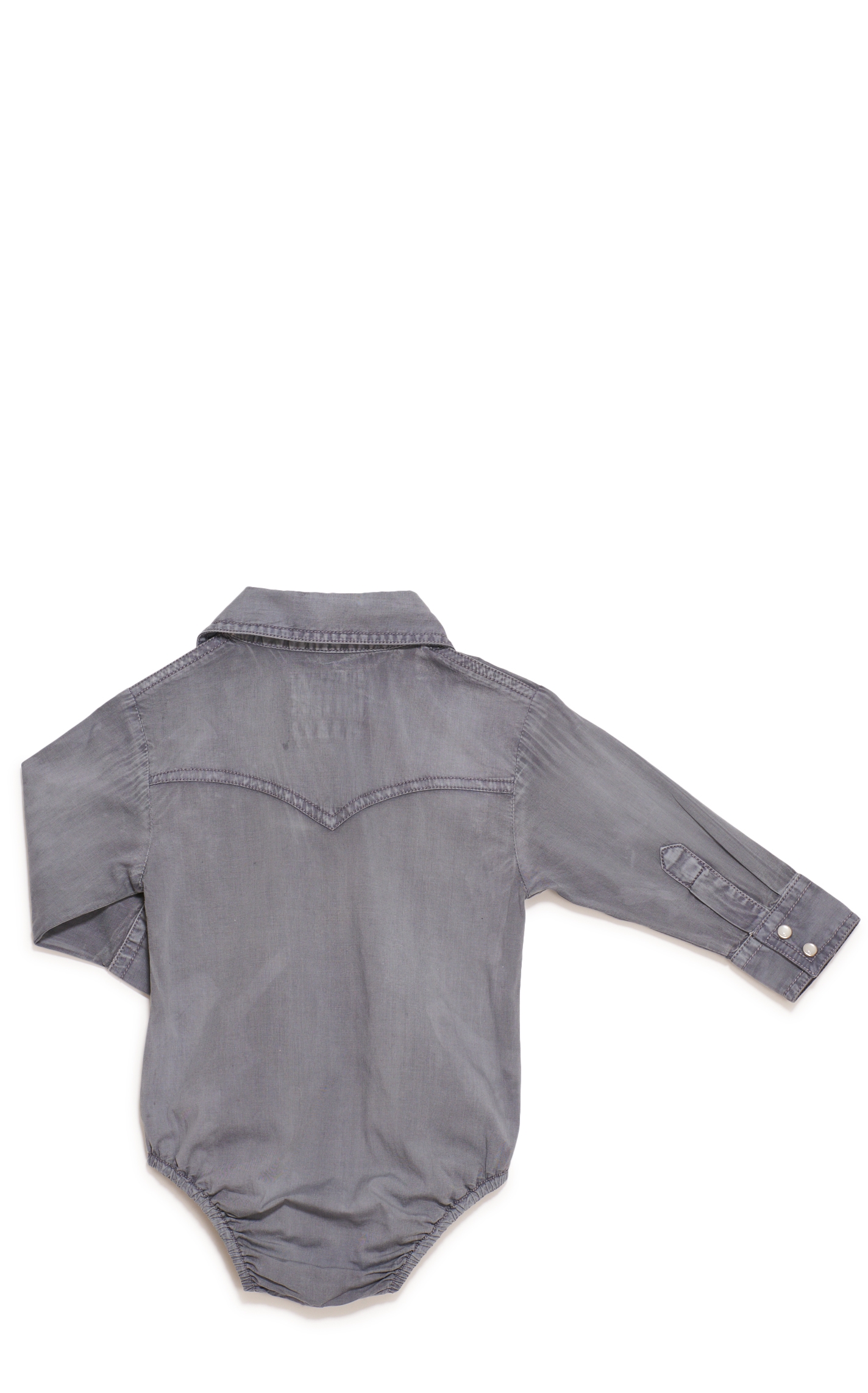 Rafter C  Infant Boys' ProFlex45 Washed Gray Long Sleeve Stretch Western Onesie - Image 1